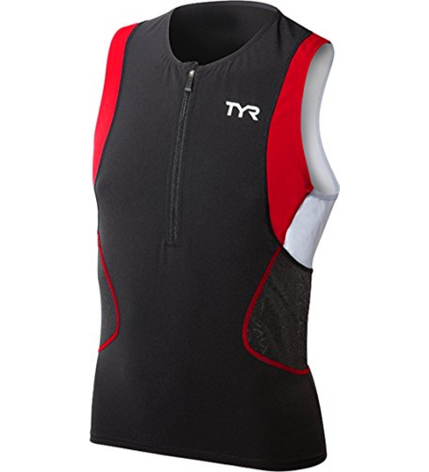 TYR Sport Men's Sport Competitor Singlet X-Small Black/Red