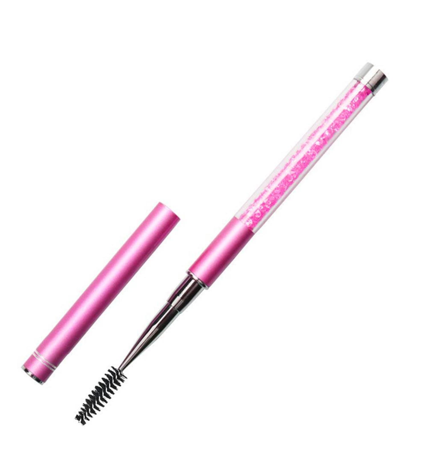 HESSION Eyelashes Comb Curlers Makeup Brush Mascara Brush Make Up Wands Eyebrow Brush with Cap Travel Accessories (HOT PINK) - Buy Online on SooperMarket.com