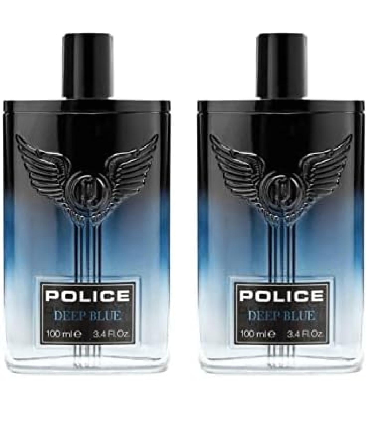 Police Deep Blue Fragrance For Men - Bold Refreshing Scent - Top Notes Of Bergamot And Black Pepper - Middle Notes Of Orange Blossom And Nutmeg - Base Notes Of Vanilla - 3.4 Oz EDT Spray 3.40 Fl Oz (Pack of 2) - Buy Online on SooperMarket.com