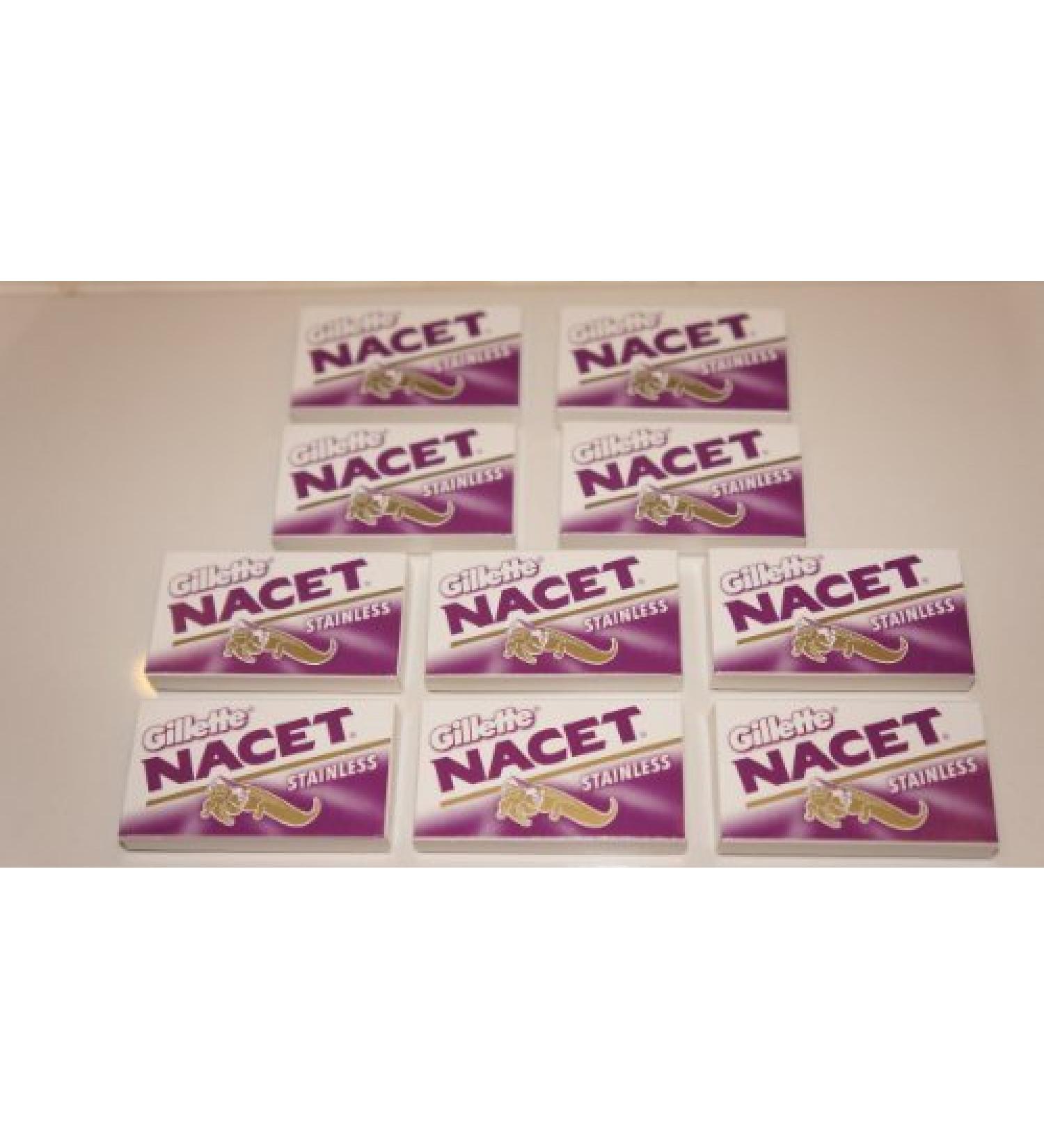 50 NACET STAINLESS Double Edge Razor Blades by 7 O'clock