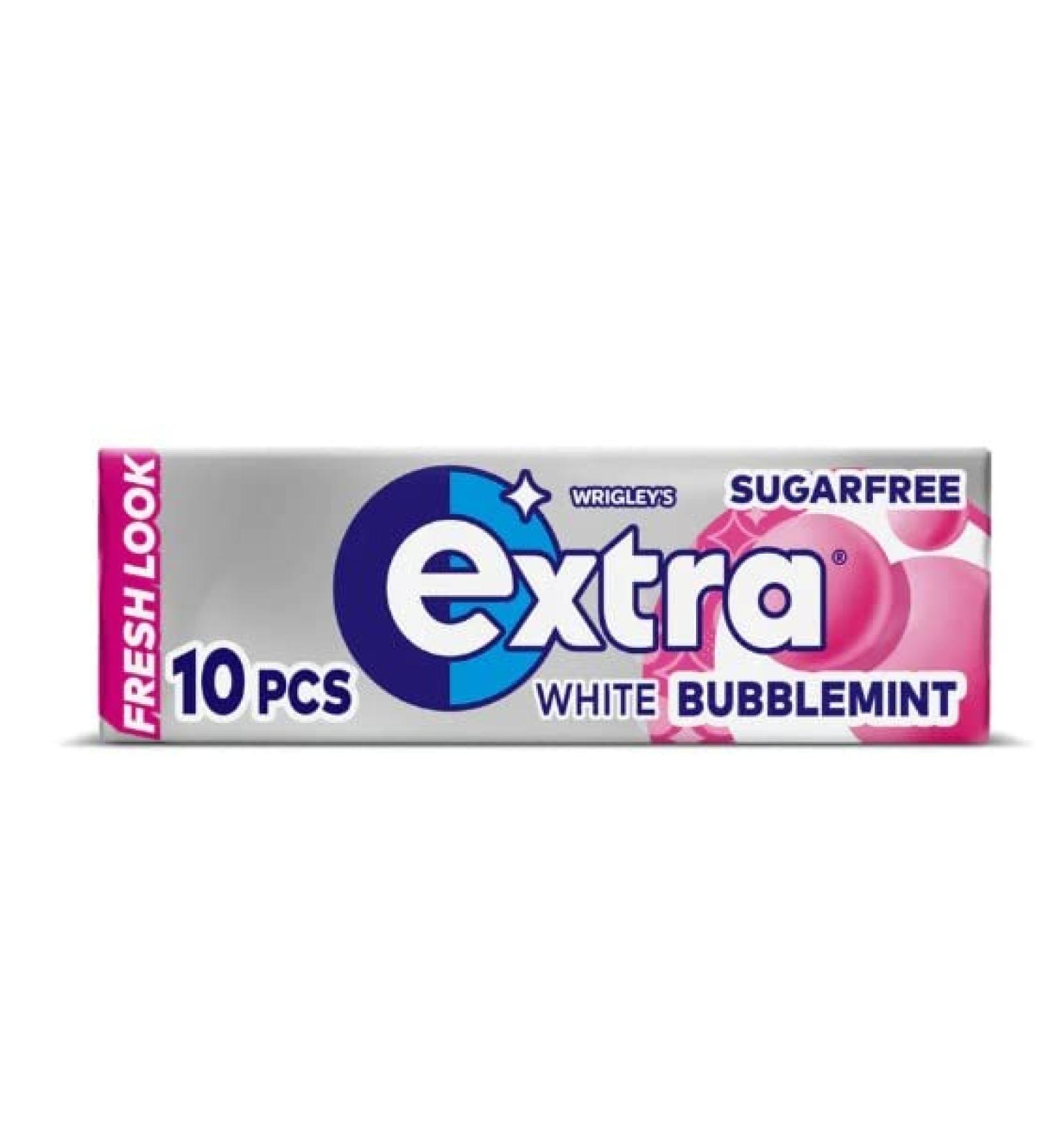 60 Pieces Wrigley's Extra Bubblemint Chewing Gum Sugar Free Helps keep Teeth Clean And Mouth Fresh - Buy Online on SooperMarket.com