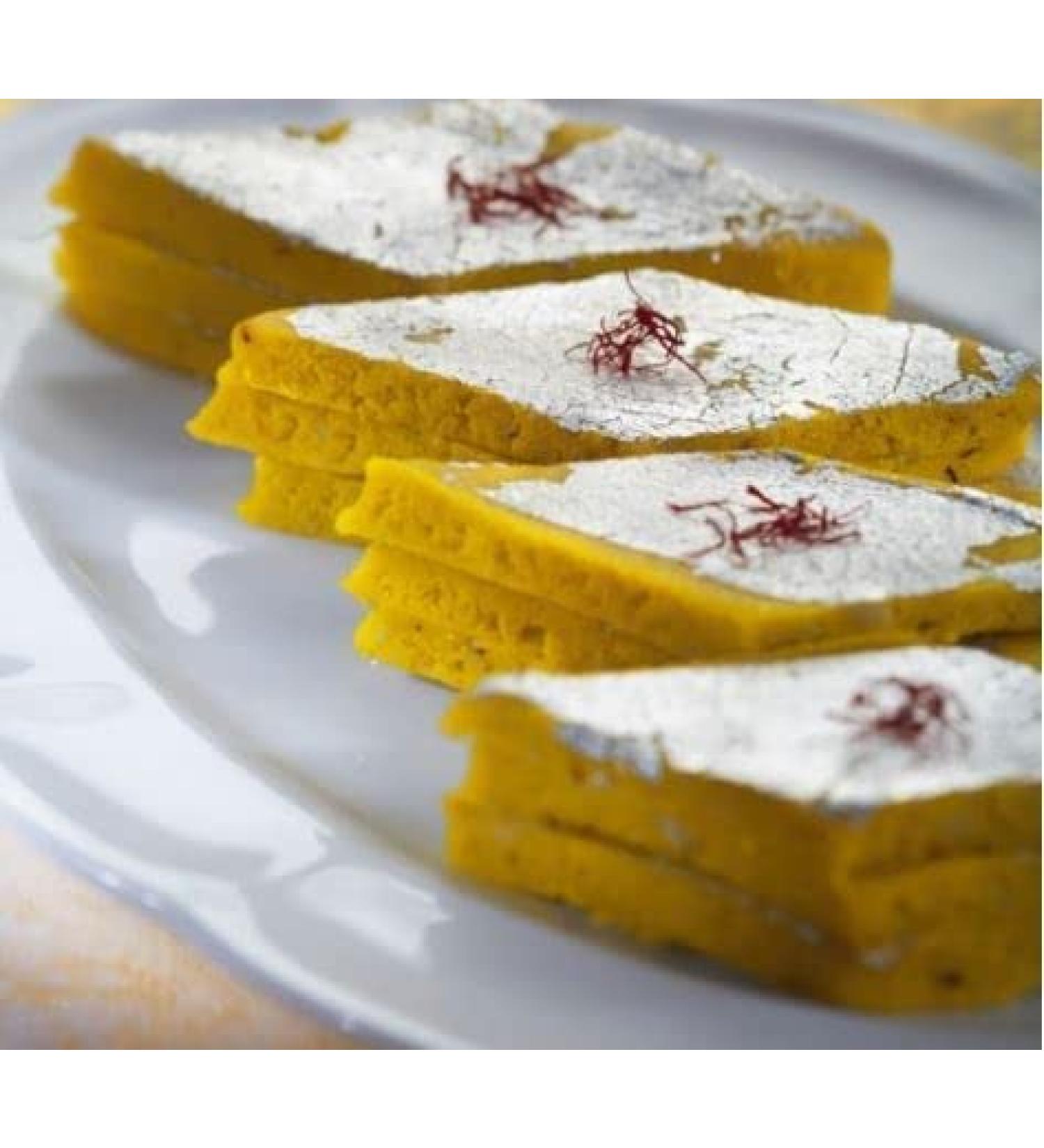Kesar Kaju katli 250g Indian Traditional Sweet Best Gift For All Occasions Raksha Bandhan Marriage Diwali Holi Ganesh Chaturthi Festival Treat For Family & Friends Sweet 1 Count (Pack of 1)