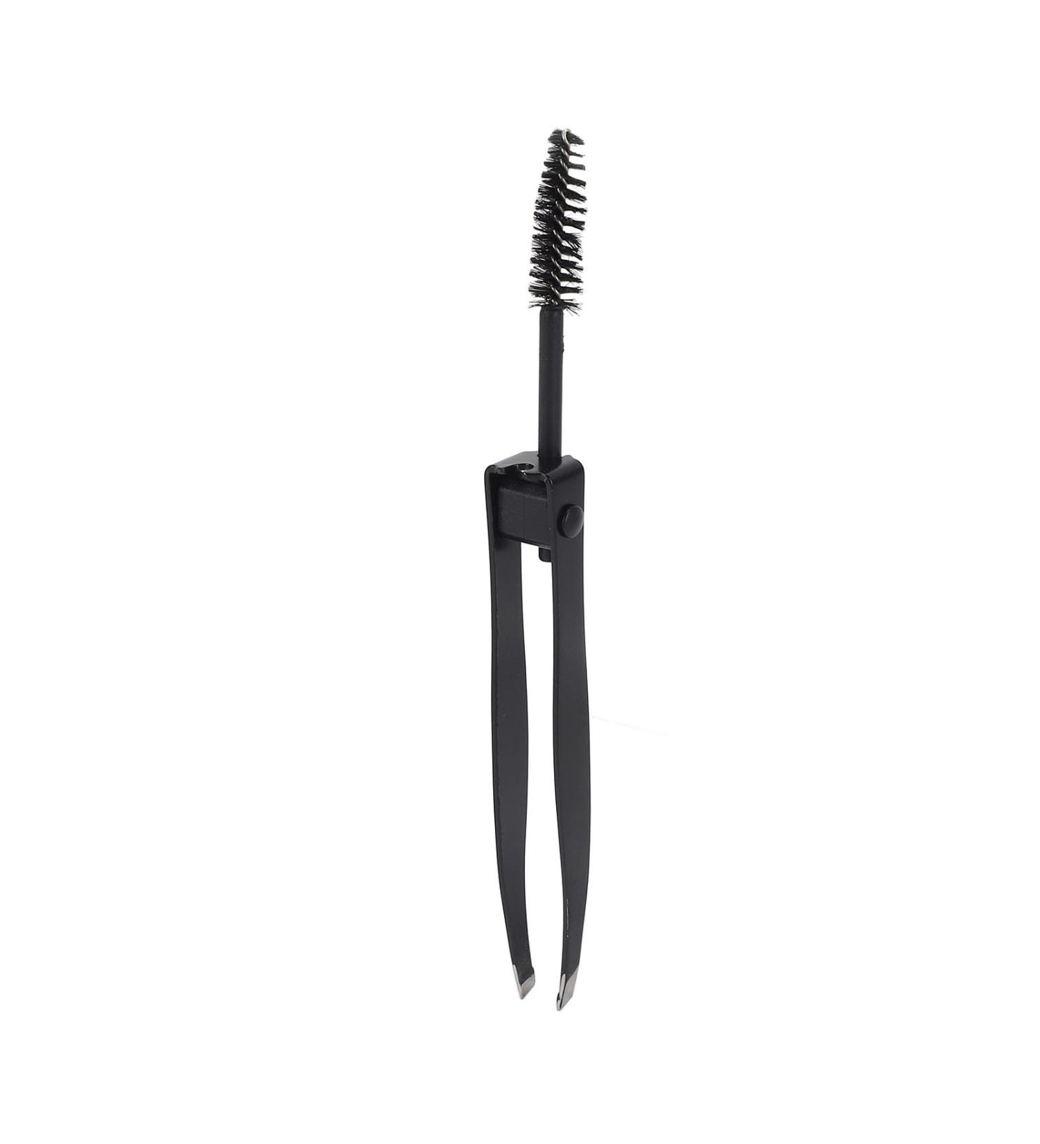 Verdant Touch Mini Slant Tweezer 2 in 1 Multifunctional Eyebrow Tweezer with Comb Slant Tip Mini Grooming Tool for Eyebrows Facial Hair Eyelashes Black - Buy Online on SooperMarket.com