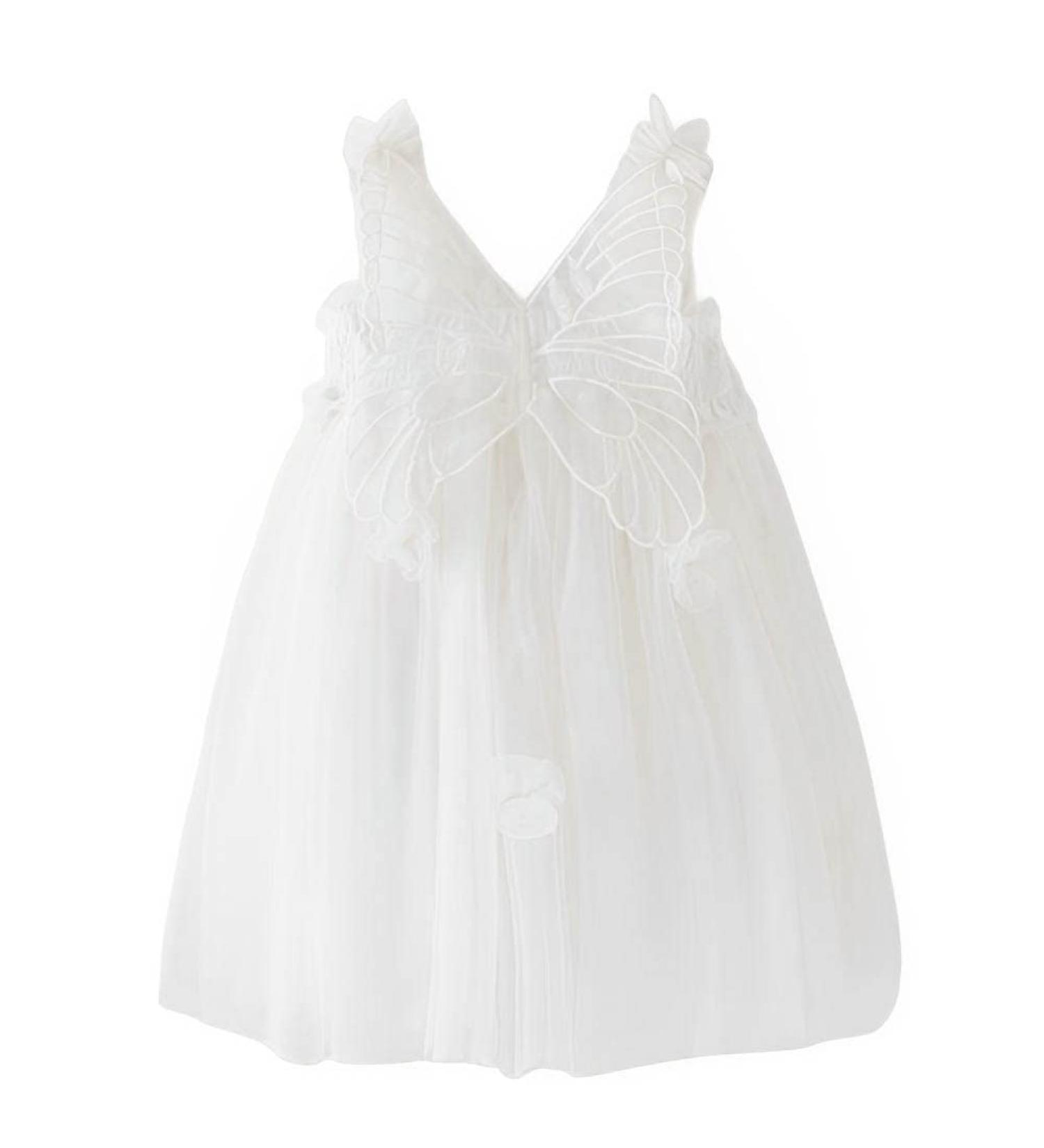 PythJooh Baby Girl Tulle Dress | Sleeveless Butterfly Wings Tutu Princess Dress | Daisy Stars Sundress for 0-4 Years | 12-18 Months | White - Buy Online on SooperMarket.com