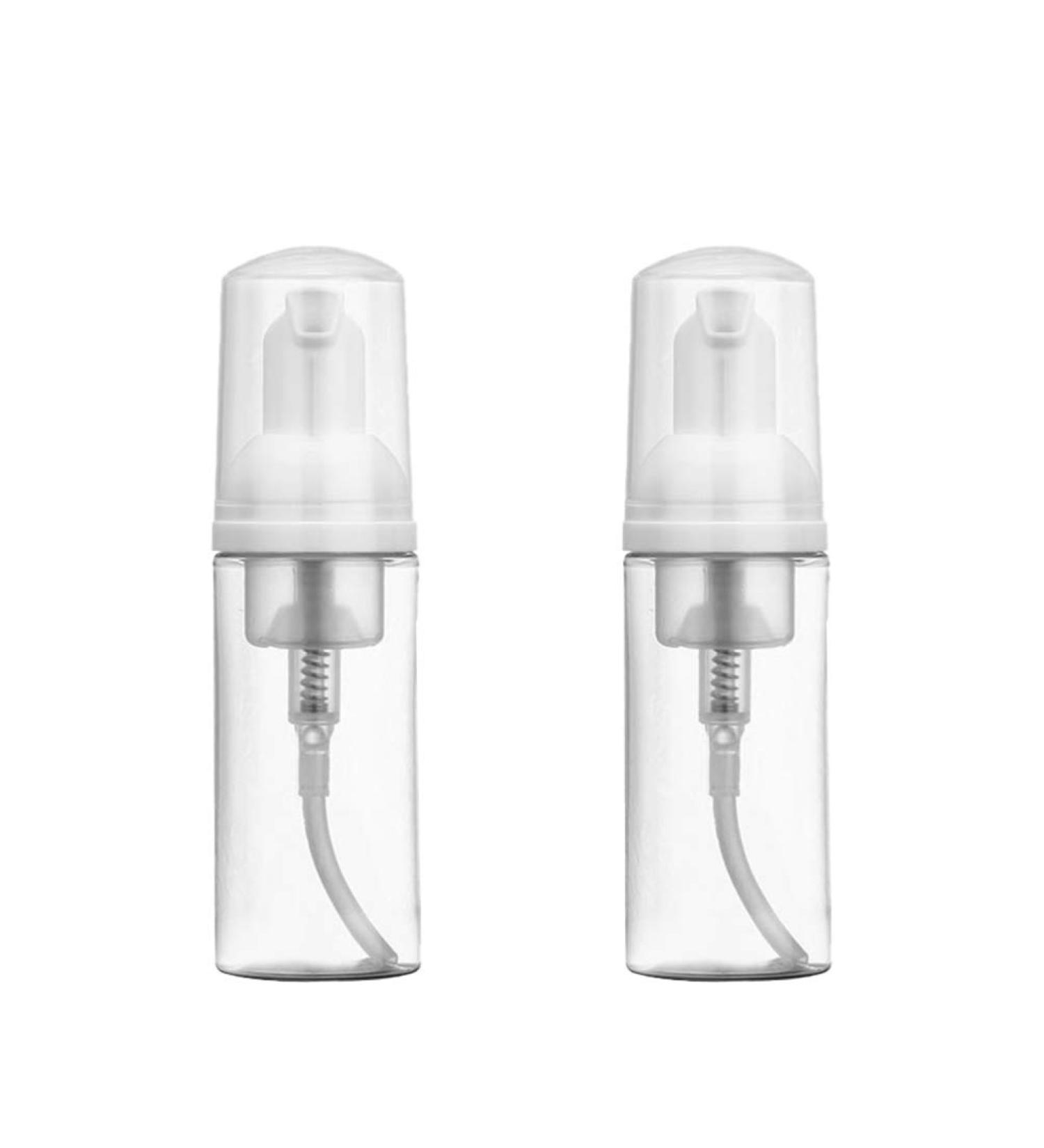 Solustre 2pcs 50ml Empty Refillable Clear Plastic Pump Bottle Mini Foam Dispenser Bottle for Lotion Cream Travel Small Container - Buy Online on SooperMarket.com