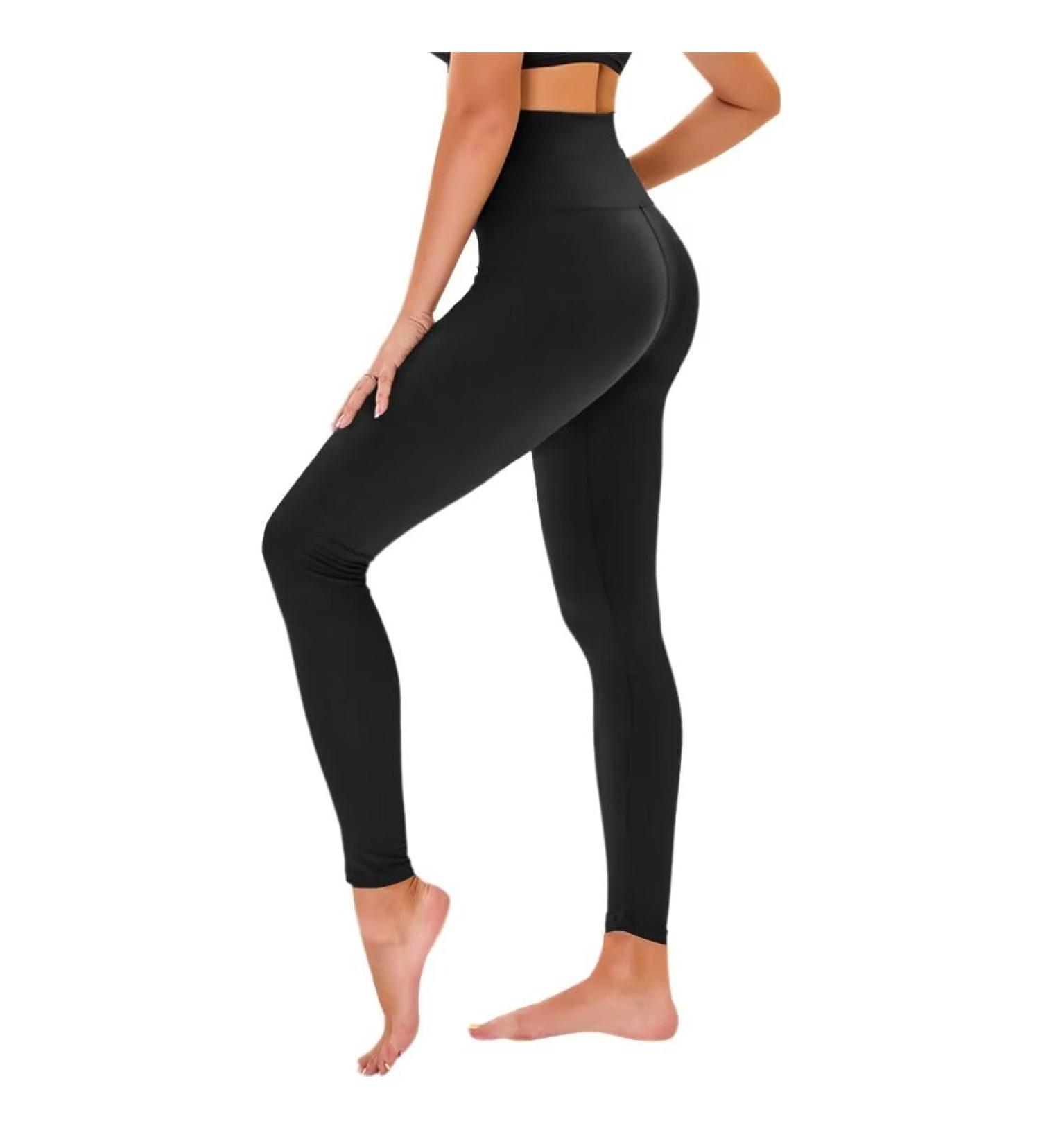 TNNZEET High Waist Leggings for Women - Soft Elastic Sports Pants for Gym & Fitness - Black SM B - Buy Online on SooperMarket.com