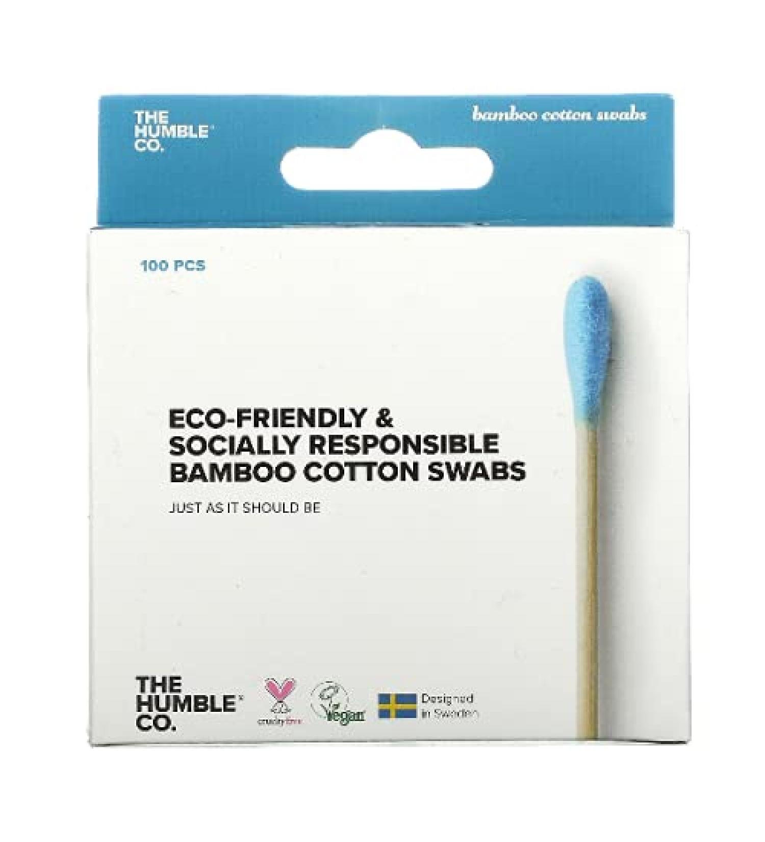 The Humble Co Cotton Buds - Eco-Friendly Bamboo Blue - 100 Pack for Safe Use - Buy Online on SooperMarket.com