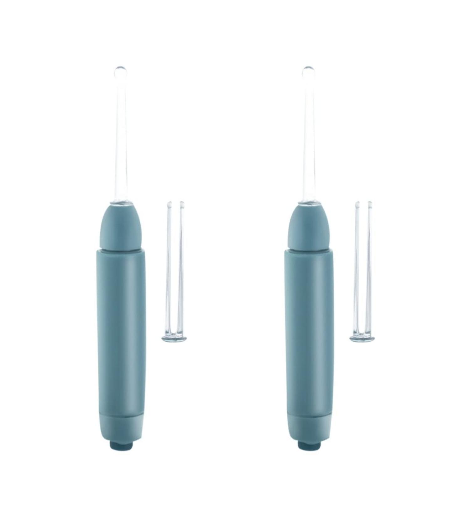 2pcs Luminous Ear Wax Remover Spoons with LED Light - Blue | Practical Newborn Ear Cleaning Tool - Buy Online on SooperMarket.com