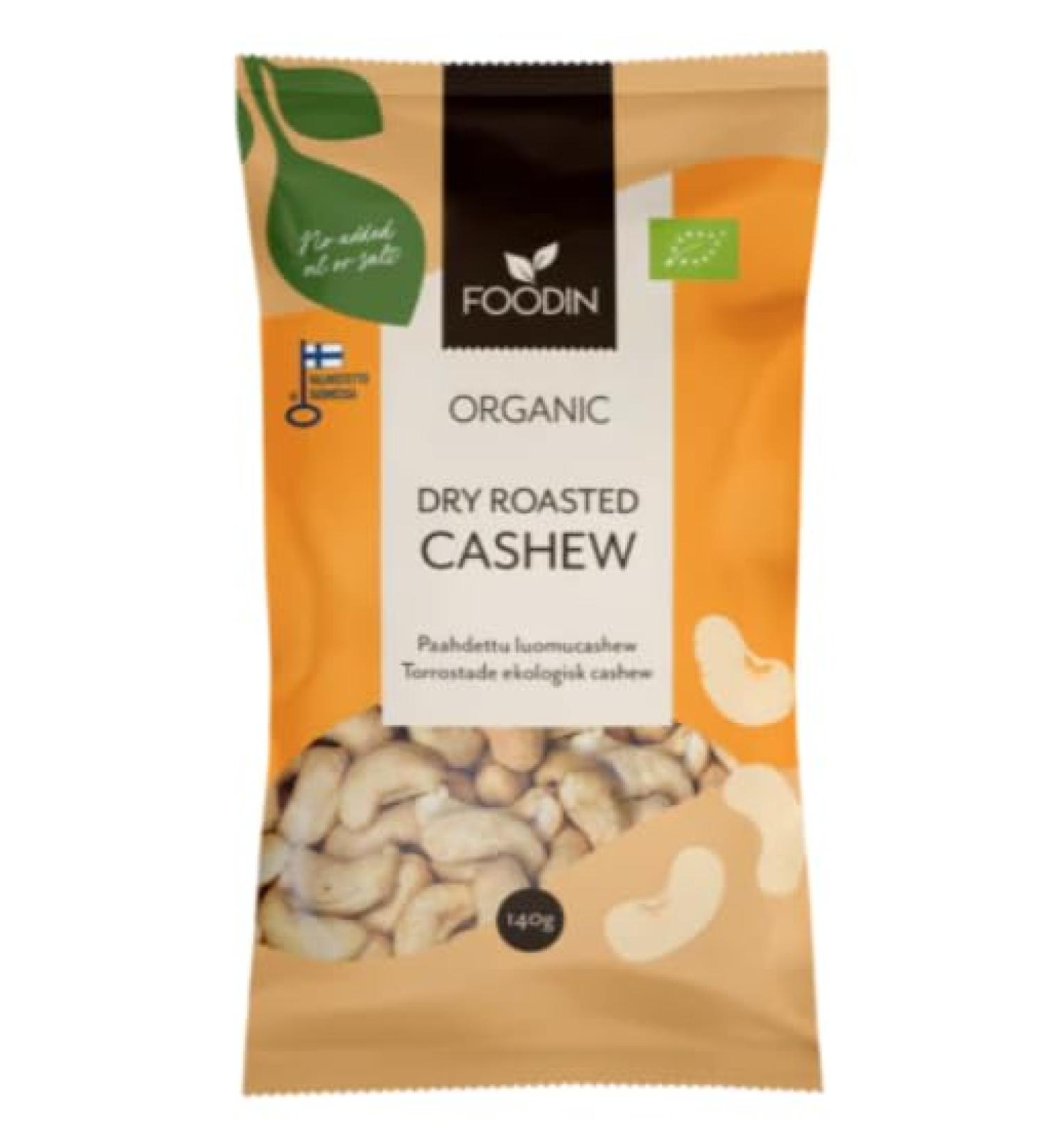Foodin Dry Roasted Cashew Organic 140g Pack of 7 - Buy Online on SooperMarket.com