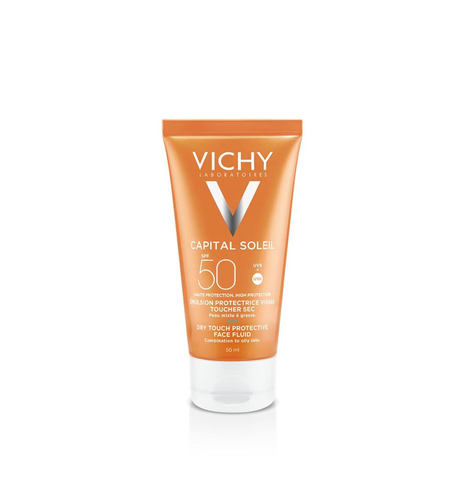 Vichy Capital Soleil Dry Touch Invisible Mattifying Face Fluid SPF50 for All Skin Types 50ml - Buy Online on SooperMarket.com