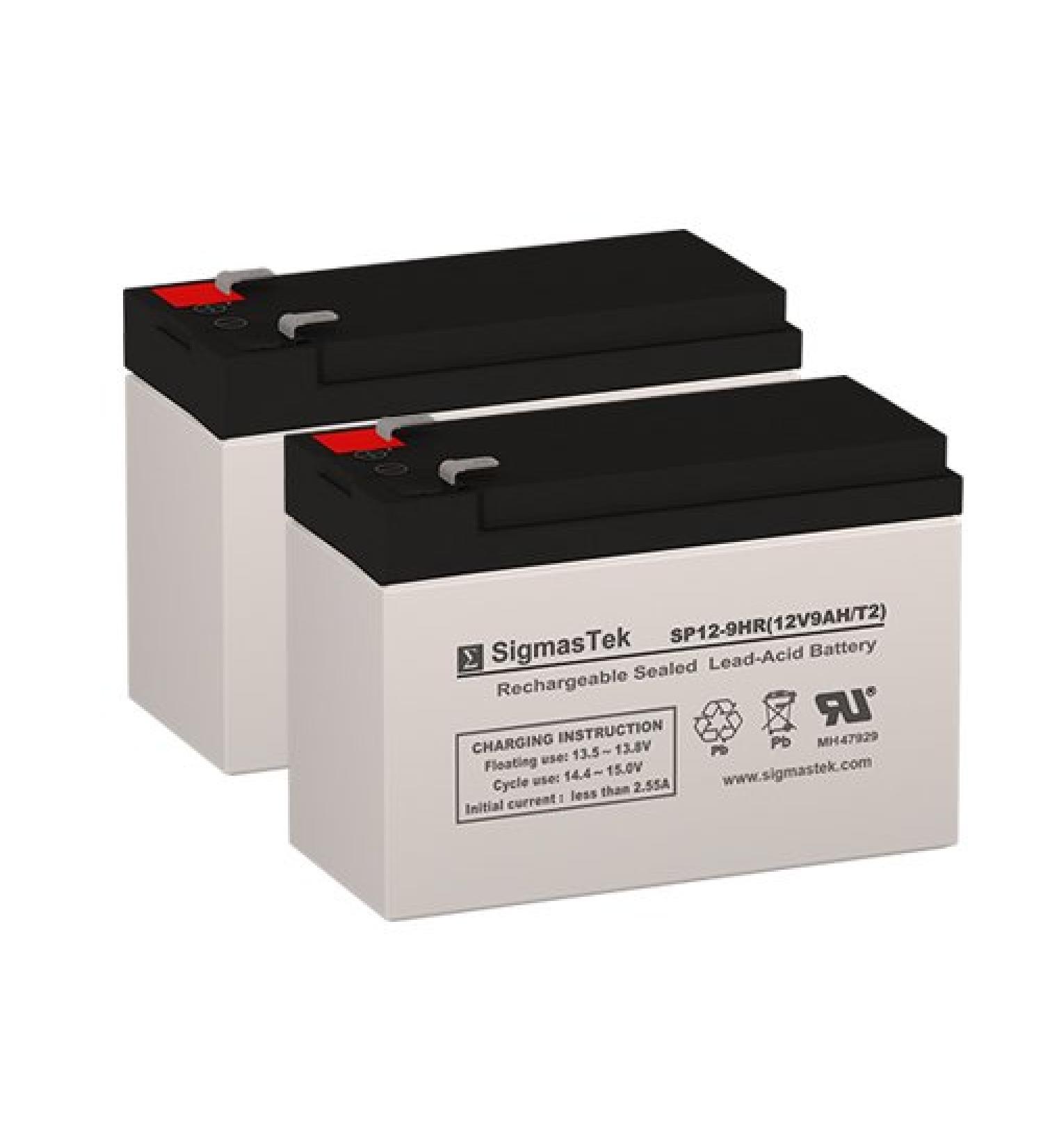Bravo Black Box Replacement Batteries - 2X 12 Volt 9AH T2 Terminal Scooter Batteries by SigmasTek