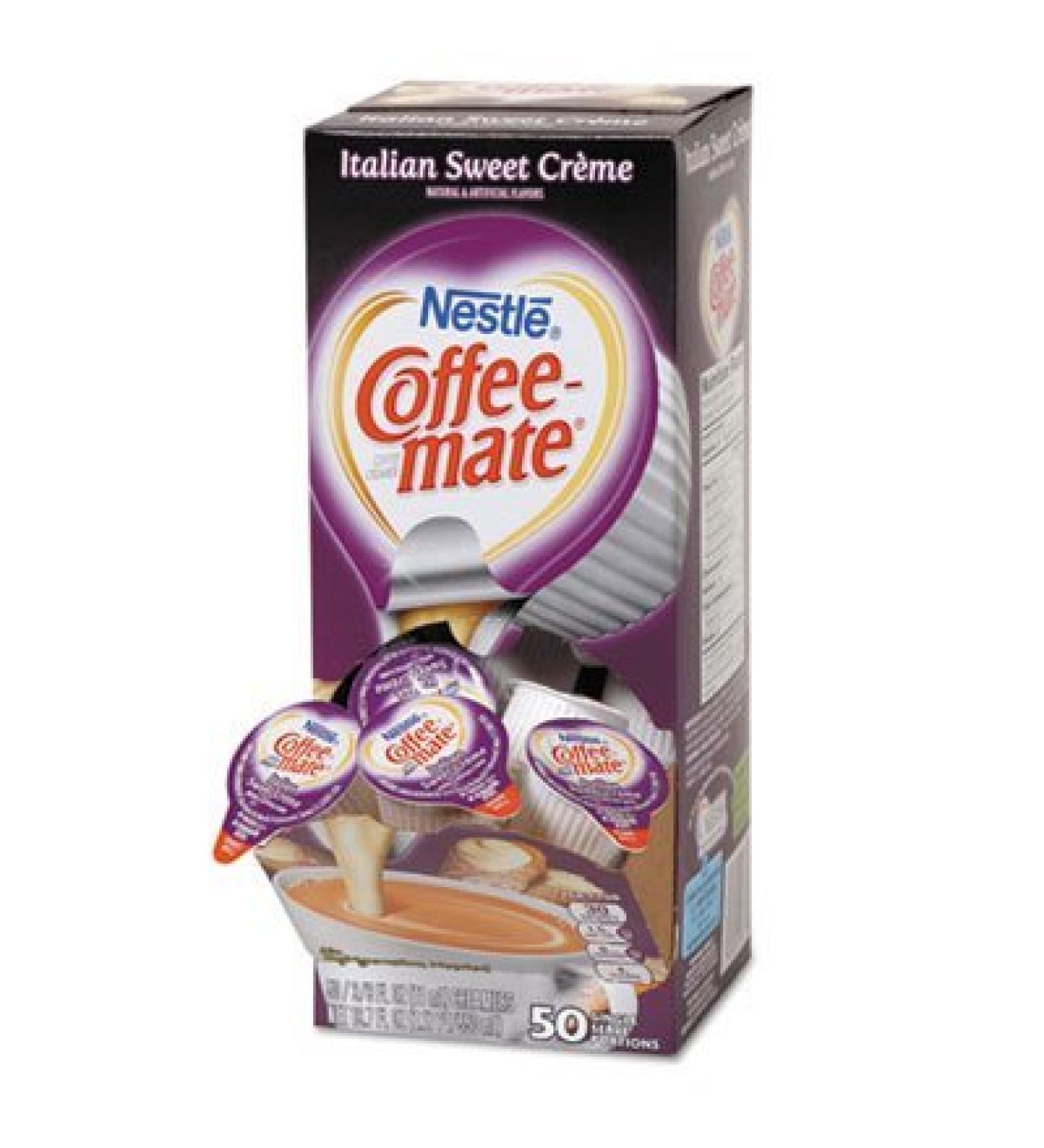 Liquid Coffee Creamer Italian Sweet Creme 0.375 oz Cups 50/Box Sold as 1 Box by Coffee-mate
