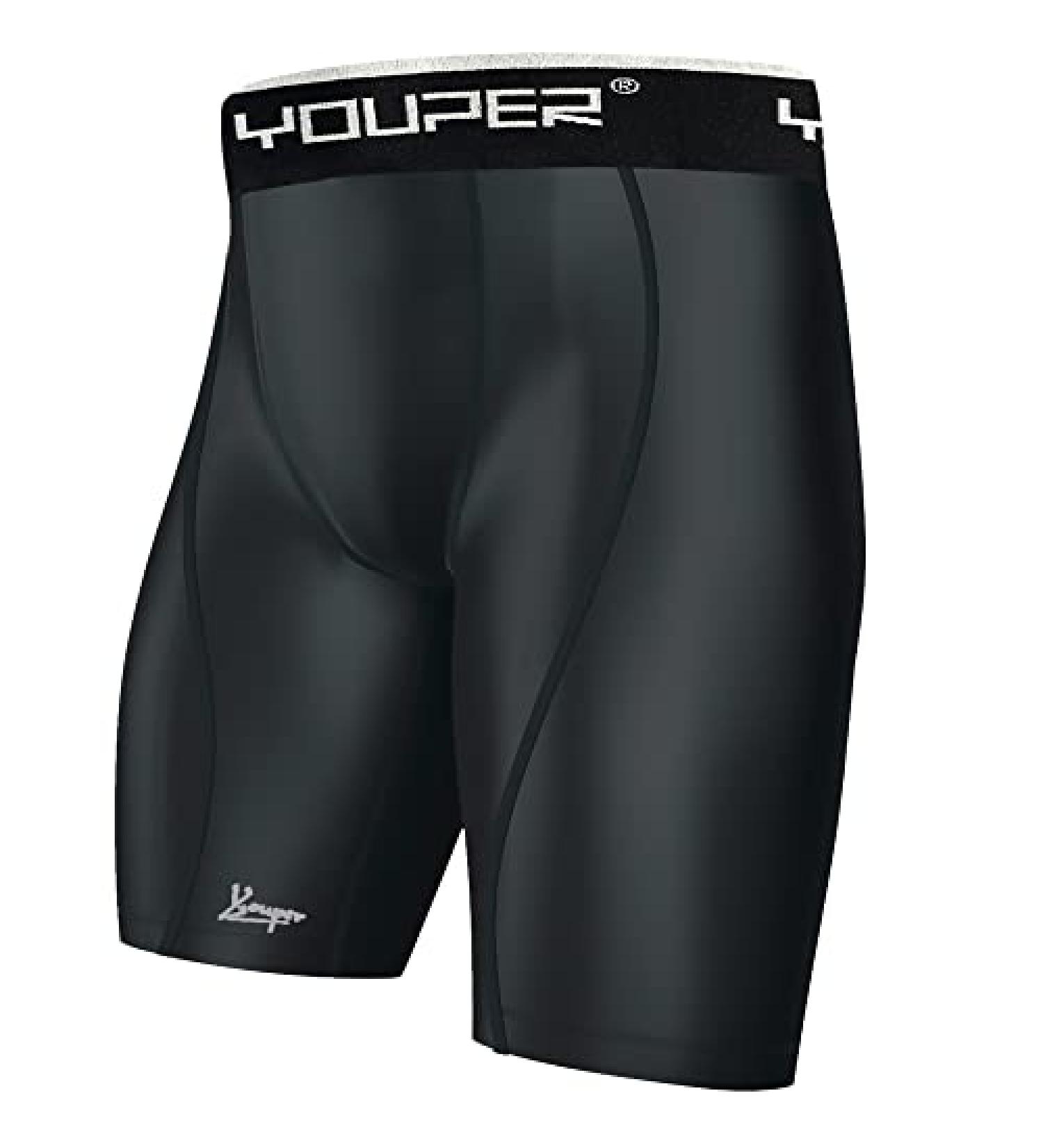 Youper Athletic Supporter Compression Shorts with Cup Pocket - Adult Sizes Small (Black/White) - Buy Online on SooperMarket.com