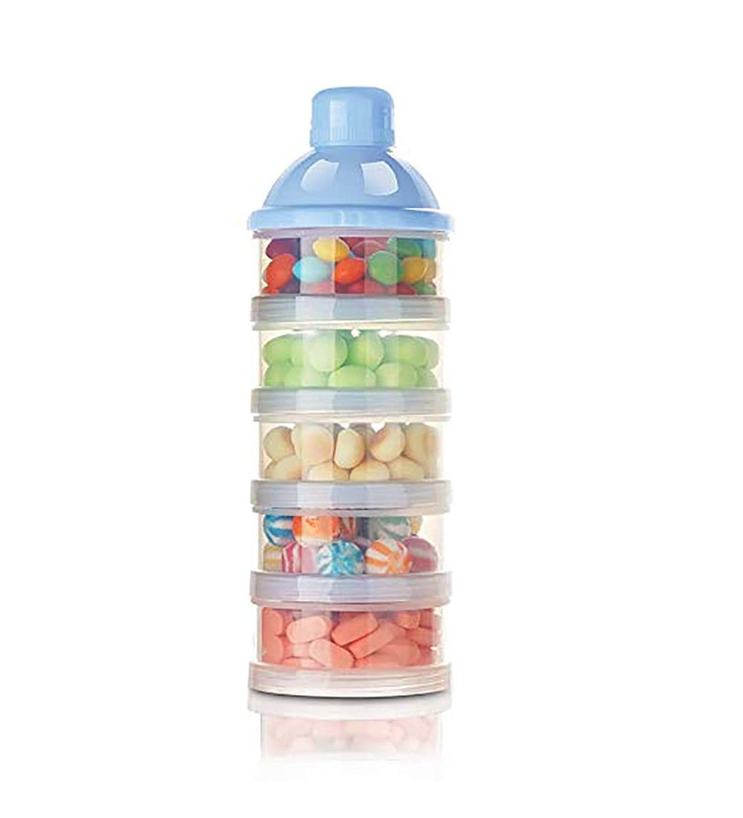 Felly Portable 4-Layer Formula Dispenser & Snack Storage Box - Blue | Ideal for Travel & Outdoor Activities - Buy Online on SooperMarket.com