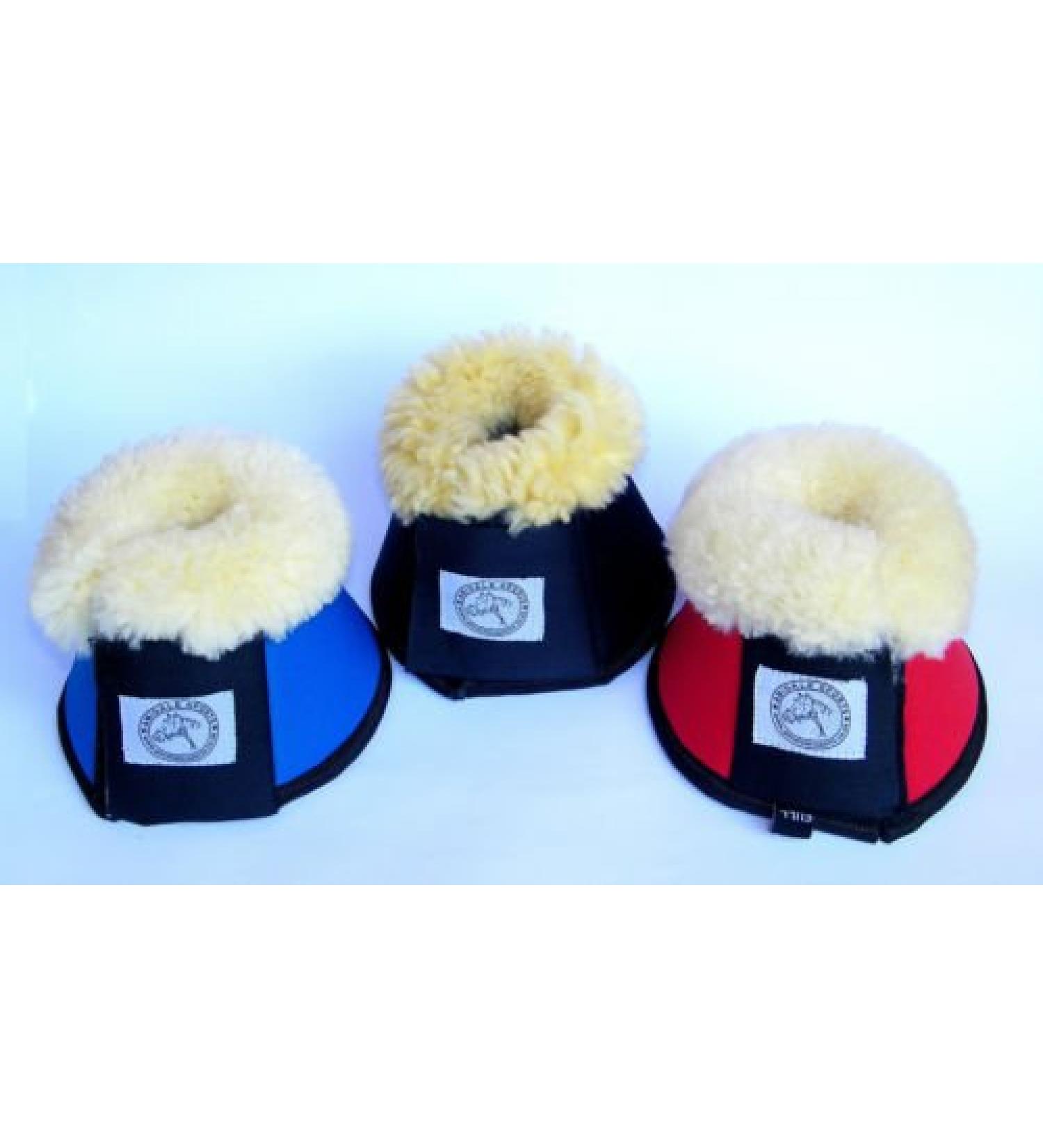 Amidale Sheepskin And Neoprene Over Reach Bell Boot Horse Riding Padded And Comfy Medium (Cob) Black