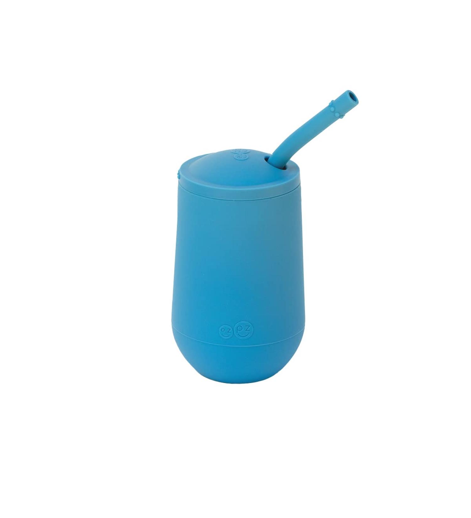ez pz Happy Cup + Straw Training System - Silicone Toddler Training Cup - Pediatric Feeding Specialist Designed - Blue - 24 Months - Buy Online on SooperMarket.com