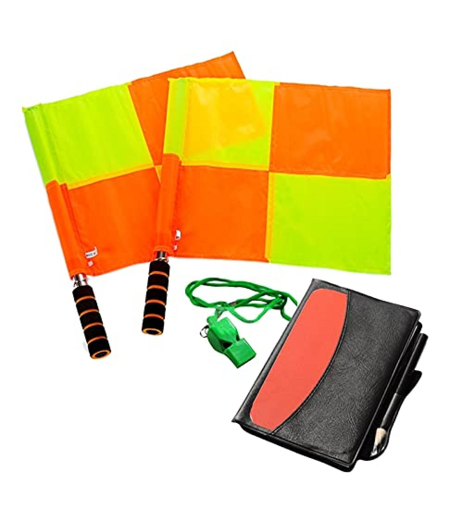 MANZONI Referee Kit: Checkered Flags Wallet Notebook with Red Yellow Card - Official Soccer Referee Accessories - Buy Online on SooperMarket.com