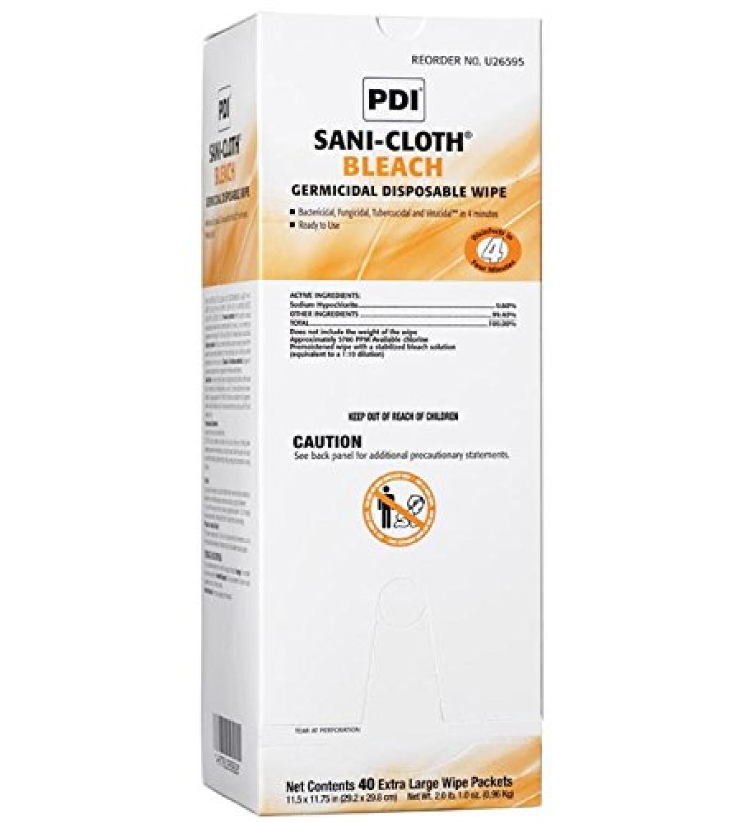 Sani-Cloth Bleach Germicidal Disposable Wipe 11.5 Width 11.75 Length