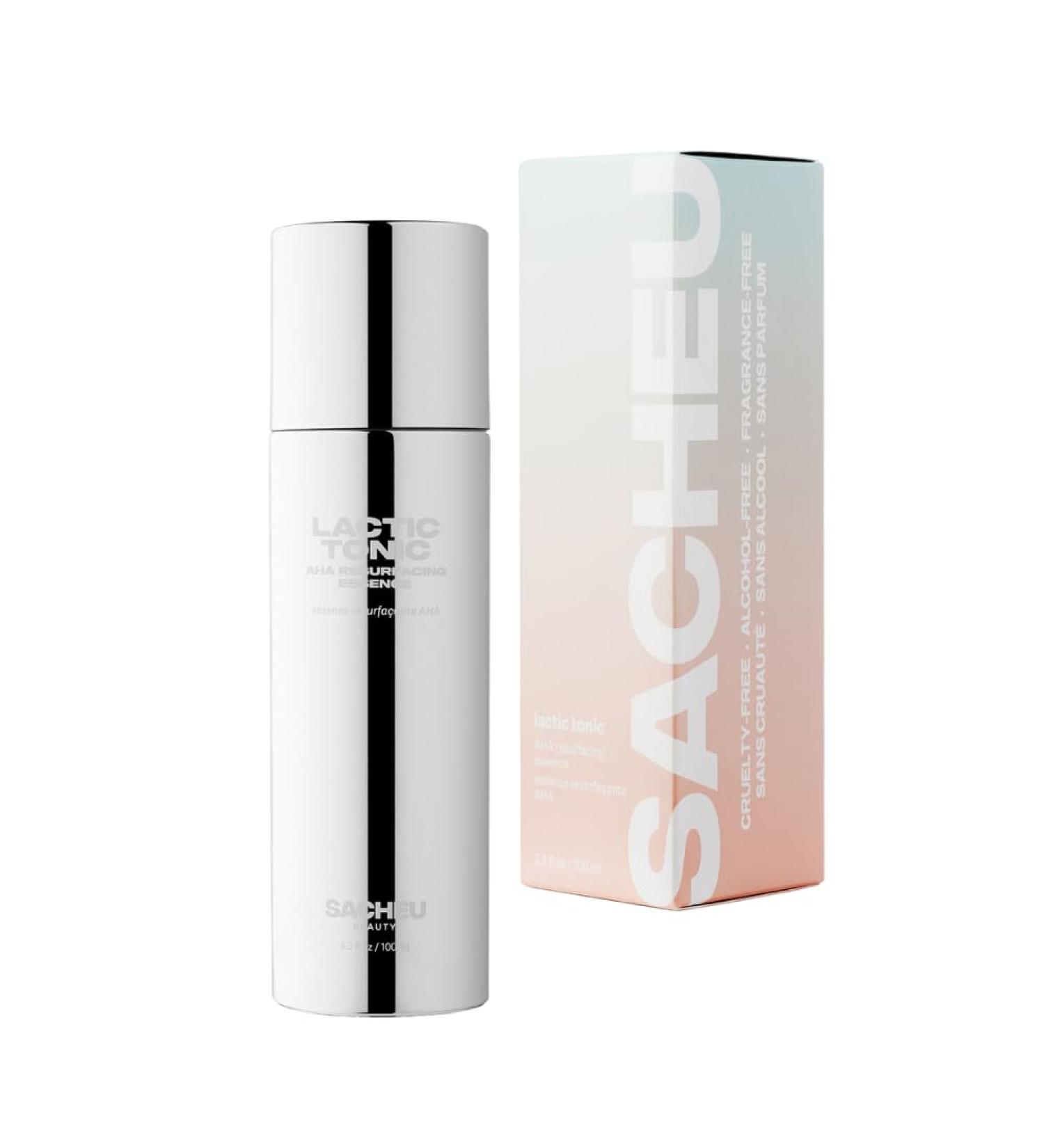 SACHEU Lactic Tonic AHA Resurfacing Essence - Exfoliating Toner with Hyaluronic Acid | Even Skin Tone & Texture | Cruelty Free & Fragrance Free - 3.3 Fl Oz - Buy Online on SooperMarket.com