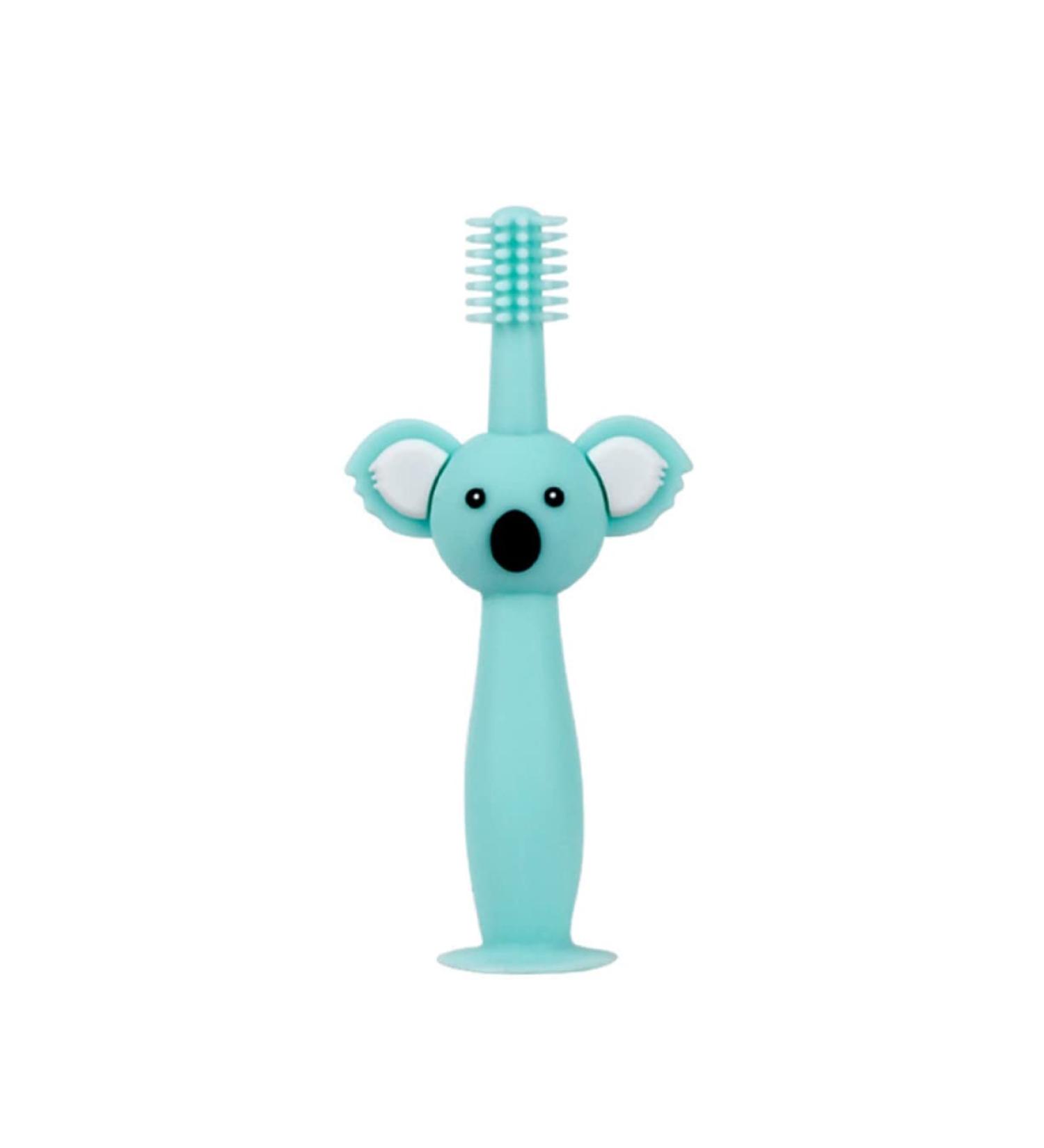 Kisangel Soft Bristle Toddler Toothbrush | Animal Teether Baby Toy Brush | Green Silicone Infant Toothbrush - Buy Online on SooperMarket.com