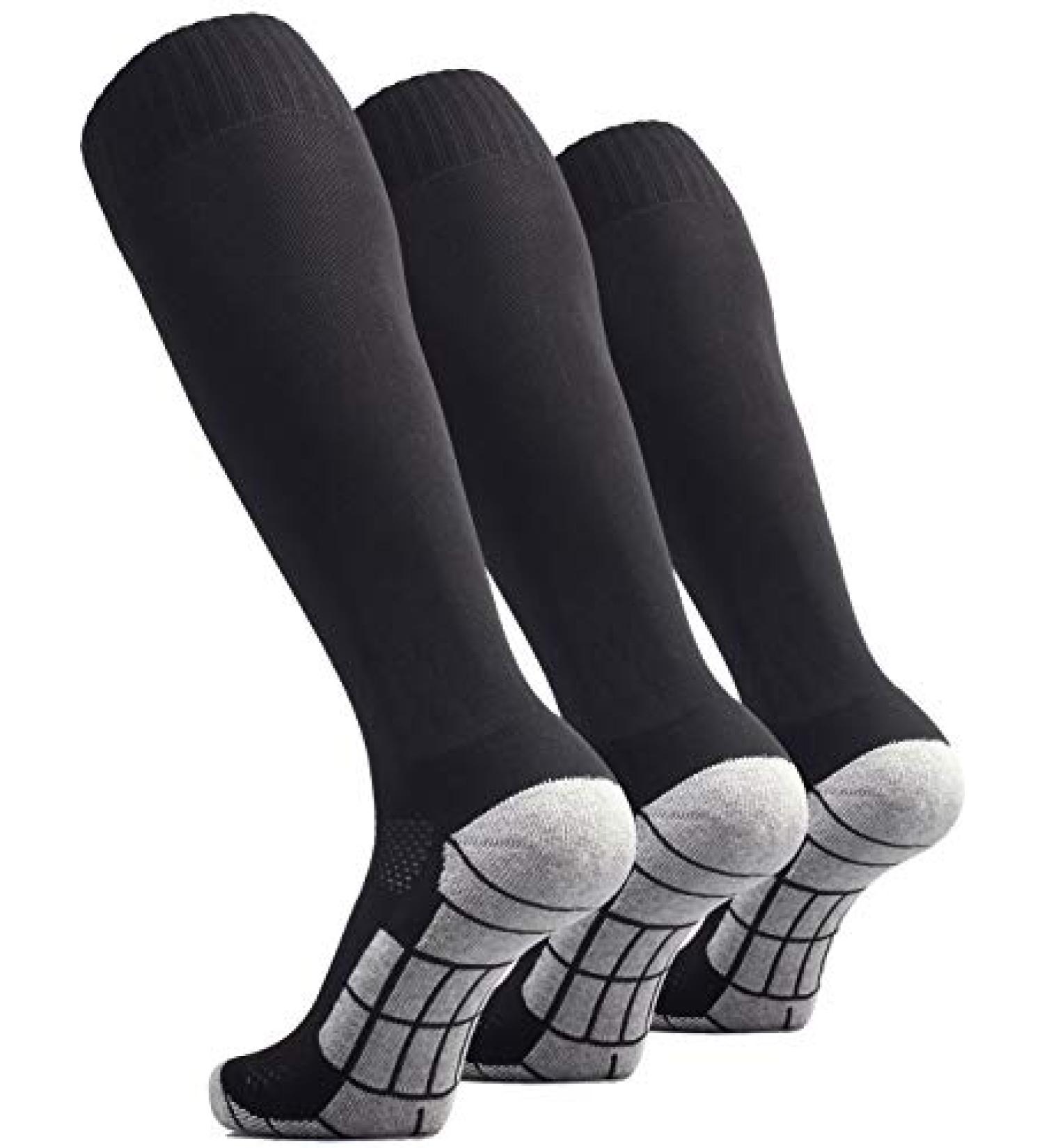 CWVLC Soccer Socks - Team Sport Knee High Socks for Adult Youth Kids | 3-Pair Black Medium - Buy Online on SooperMarket.com