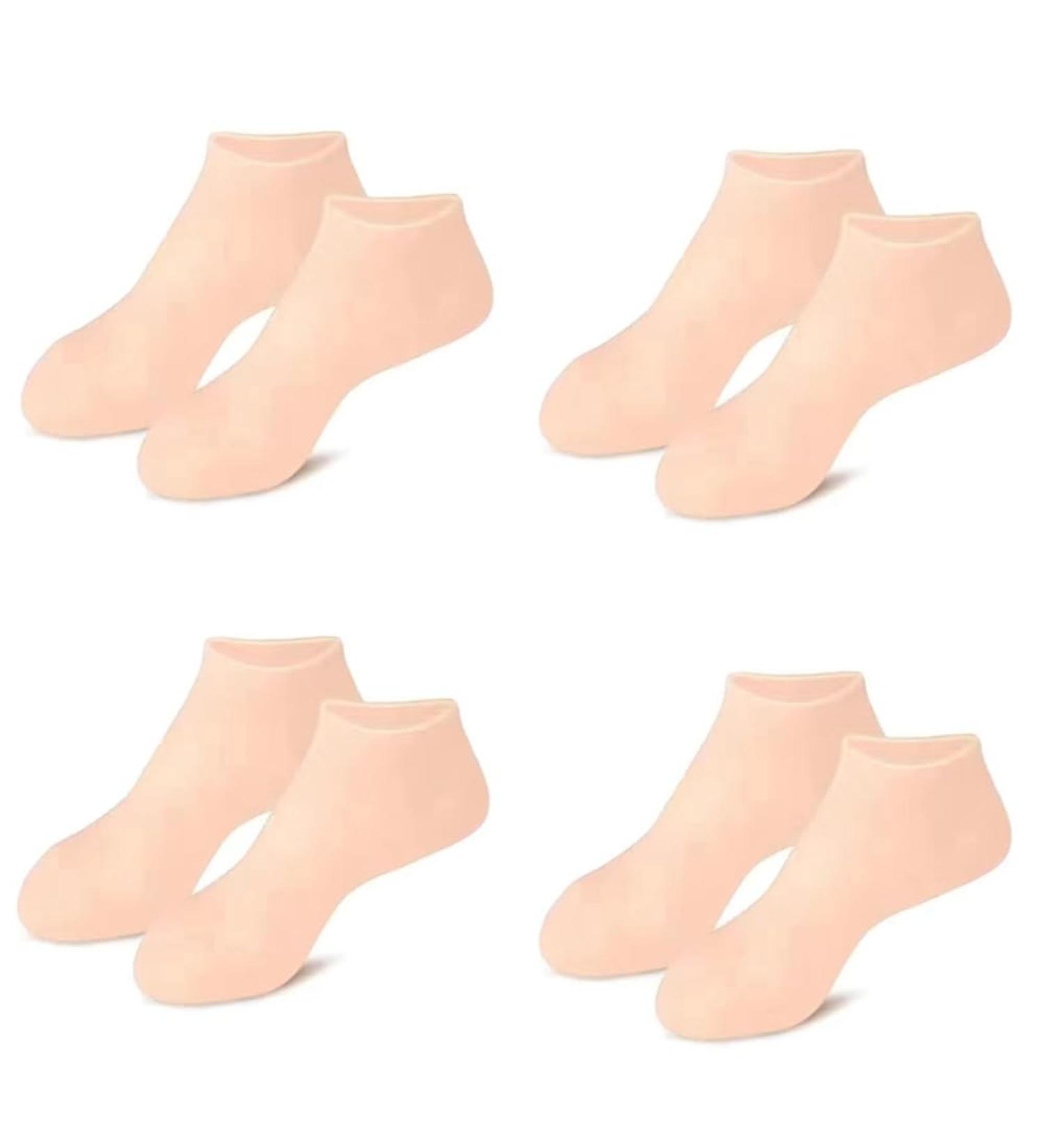 Naugan 4 Pairs Full Foot Moisturizing Anti-Cracking Silicone Socks Foot Protectors to Prevent Heel Dryness Beach Socks Orange - Buy Online on SooperMarket.com