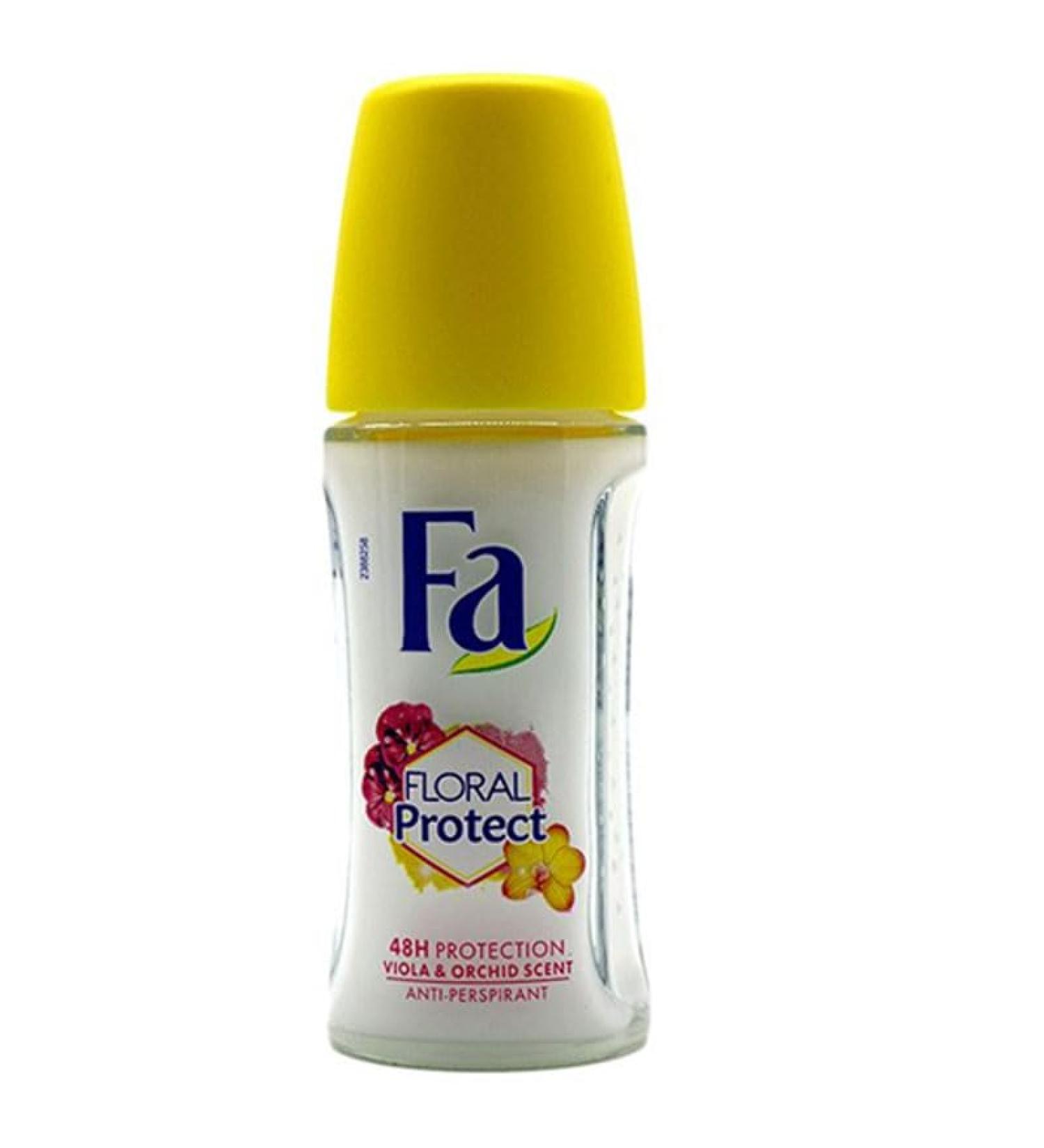 Fa Floral Protect (Viola and Orchid Scent) Roll on (Glass) Deodorant 50 ml