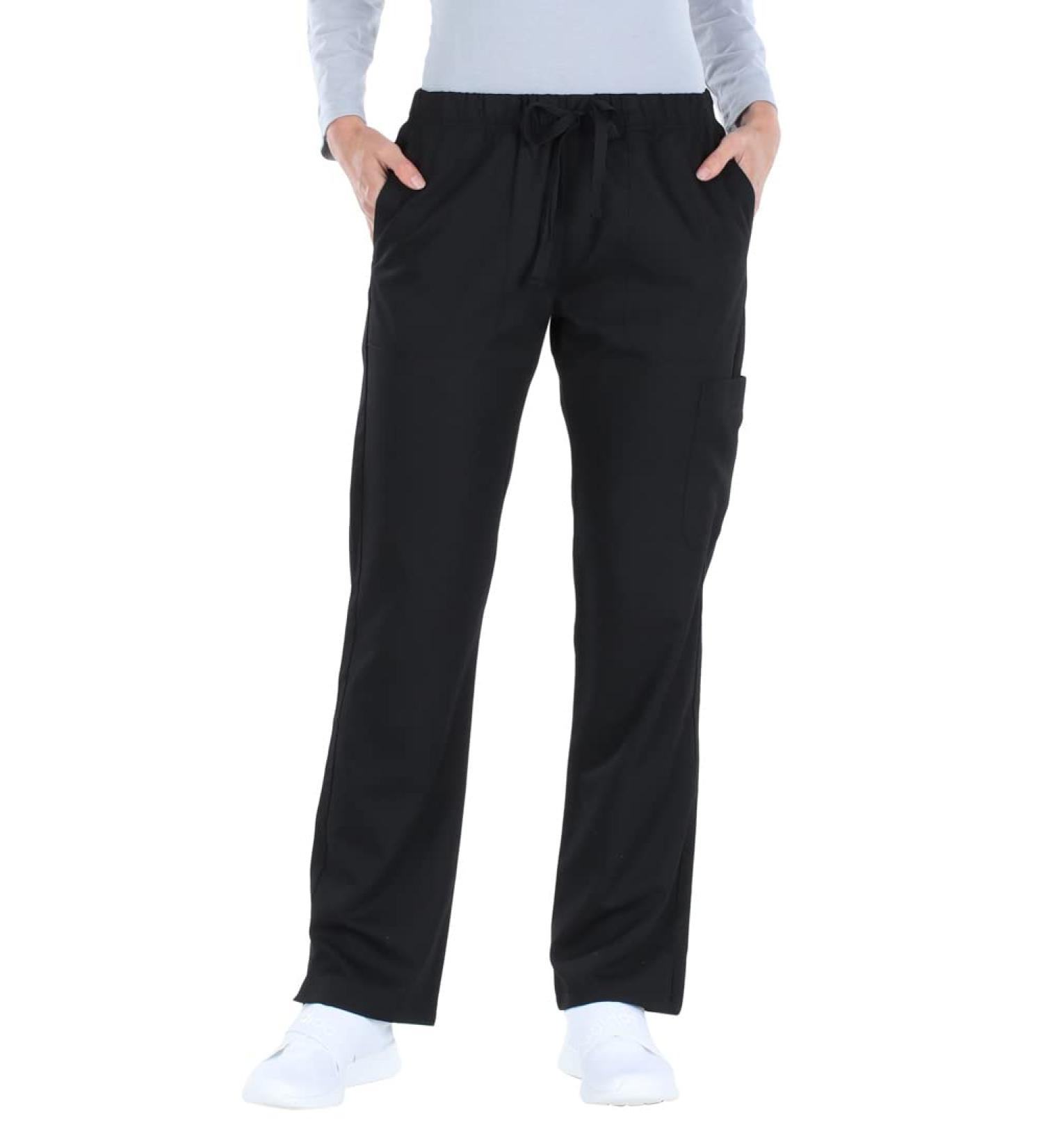 Olivia Rae Women's Elastic Waistband Stretch Scrub Pant - Medium, Jet Black - Buy Online on SooperMarket.com