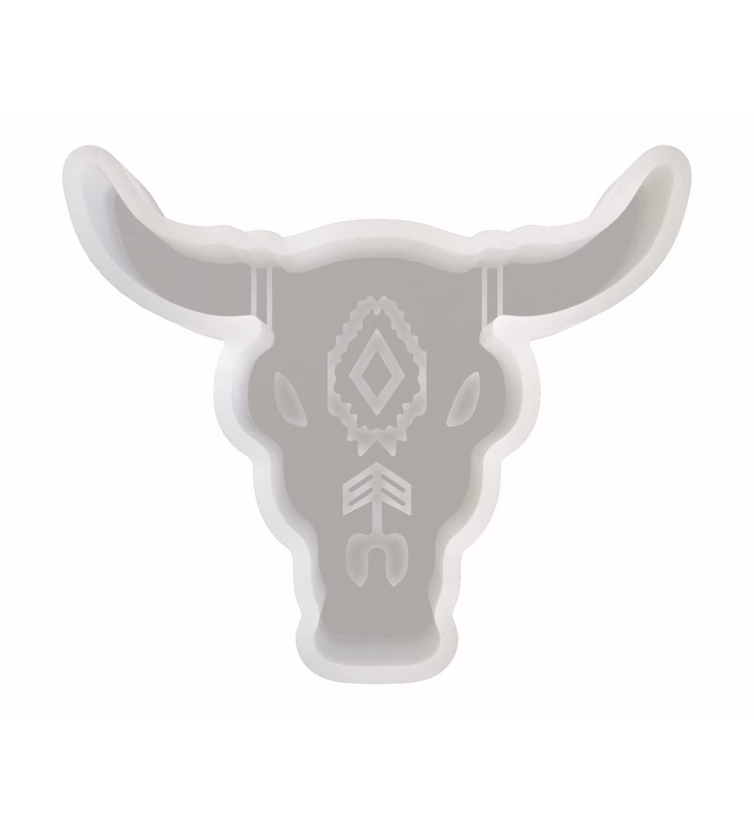 Steer Bull Skull Silicone Car Freshie Mold - Oven Safe Shiny Mold for Aroma Beads & Resin - Buy Online on SooperMarket.com