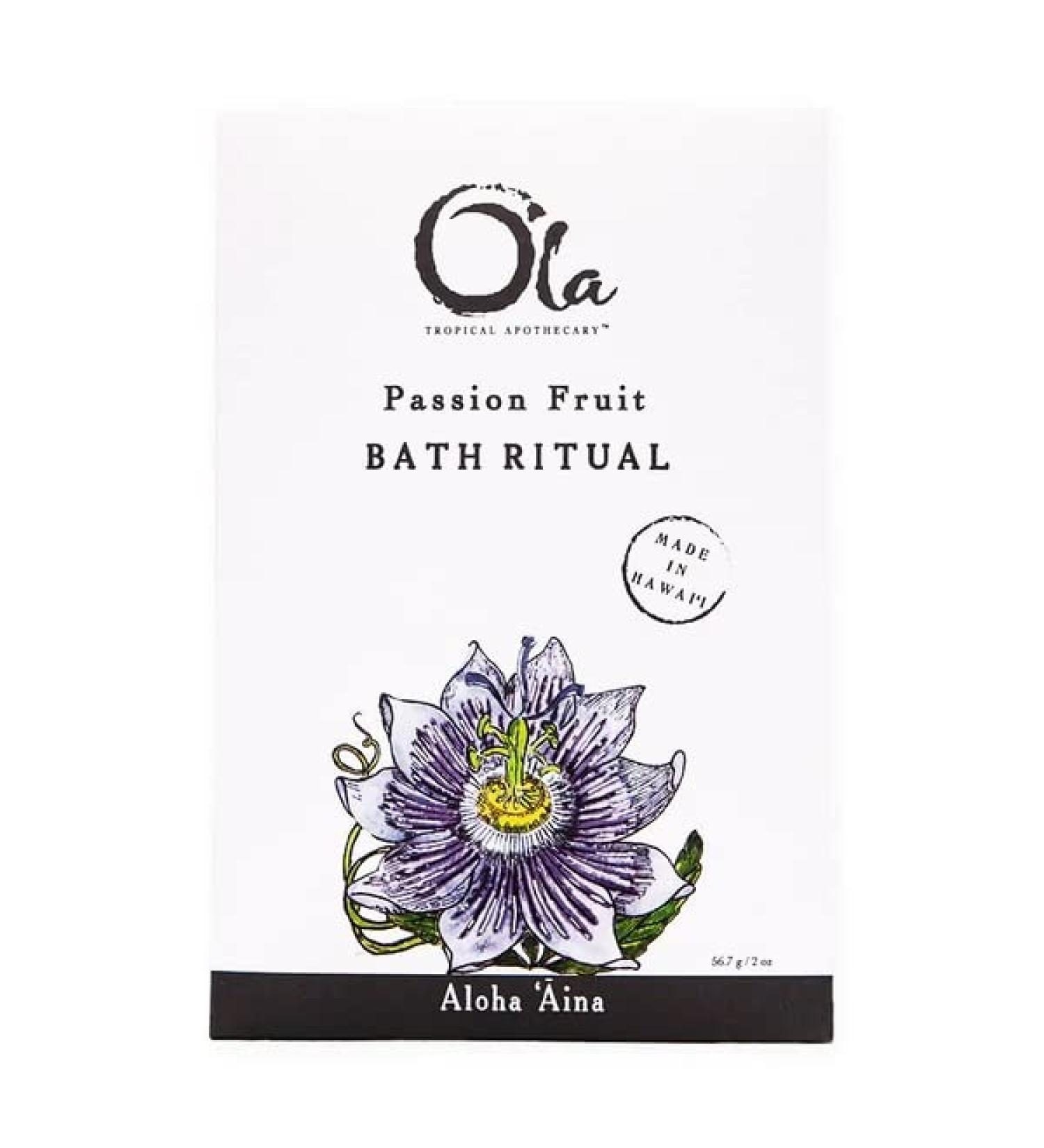 Ola Tropical Apothecary Passion Fruit Scented Hawaiian Sea Salt Bath Rituals - 2 oz | Exotic Spa Experience - Buy Online on SooperMarket.com