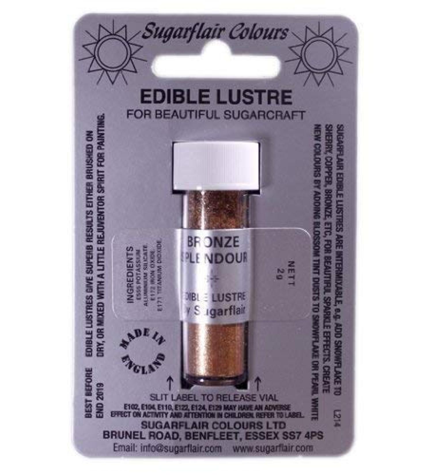 Sugarflair BRONZE SPLENDOUR Edible Lustre Dust Powder - Cake decorating shimmer