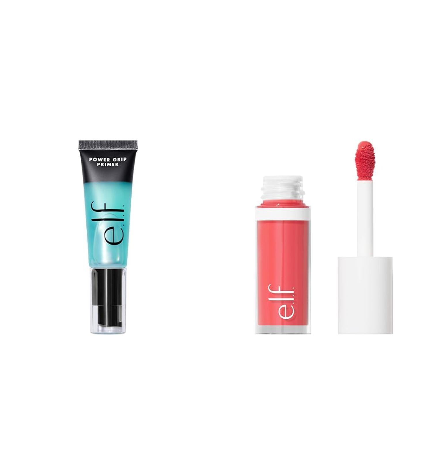 e.l.f. Cosmetics Power Grip Primer Gel-Based & Hydrating Face Primer & Camo Liquid Blush Long-Lasting Liquid Blush For High-Pigment Colour - Buy Online on SooperMarket.com
