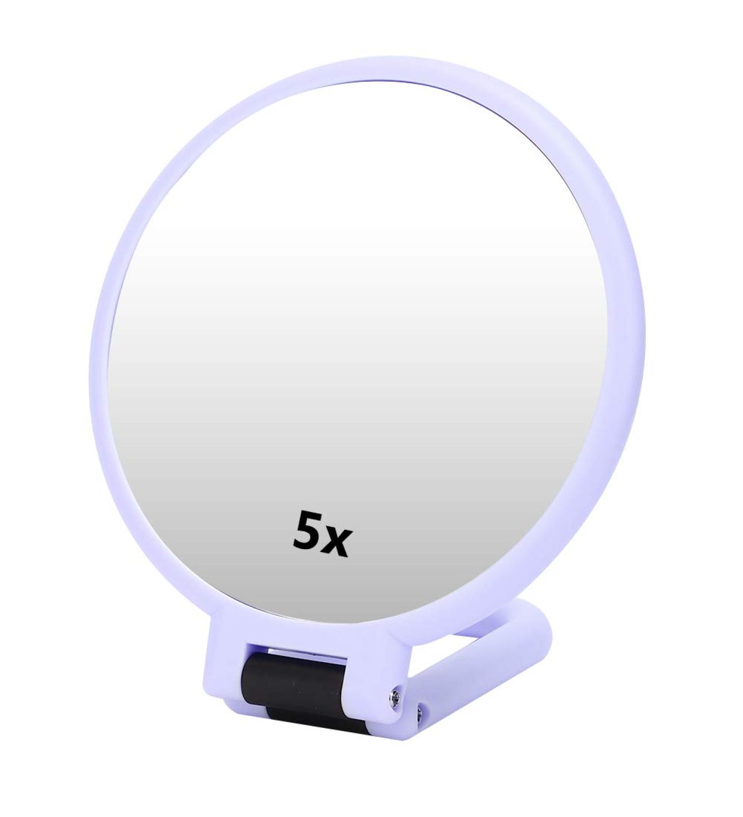 5X Magnifying Makeup Mirror Folding Adjustable Cosmetic Mirror Travel Portable Makeup Mirror (Purple) - Buy Online on SooperMarket.com