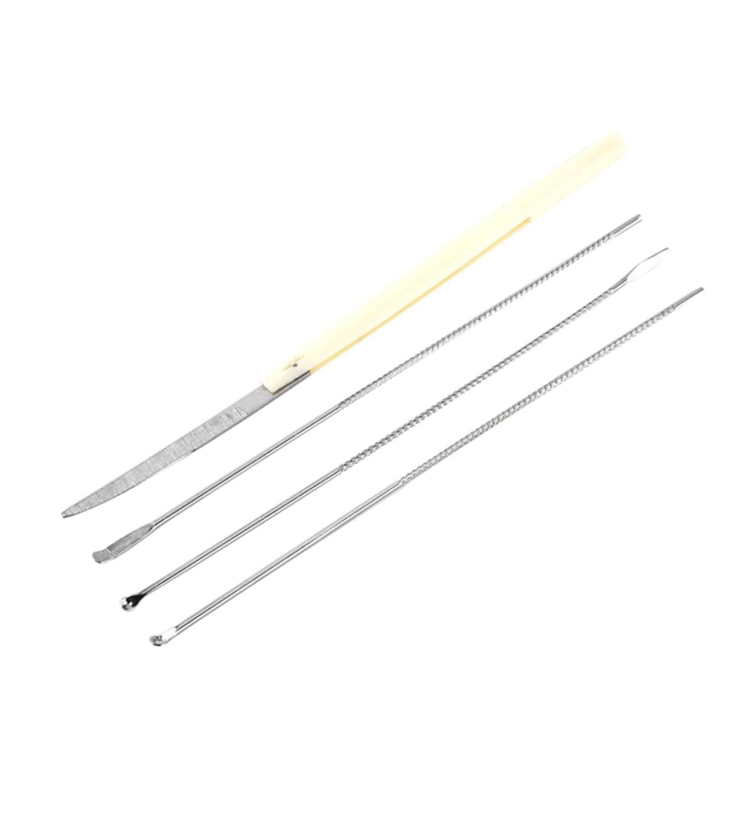 Stainless Steel Ear Tool Set - Long Handle Ear Pick, Scoop, Spoon - Silver Ear Suit Set - Buy Online on SooperMarket.com