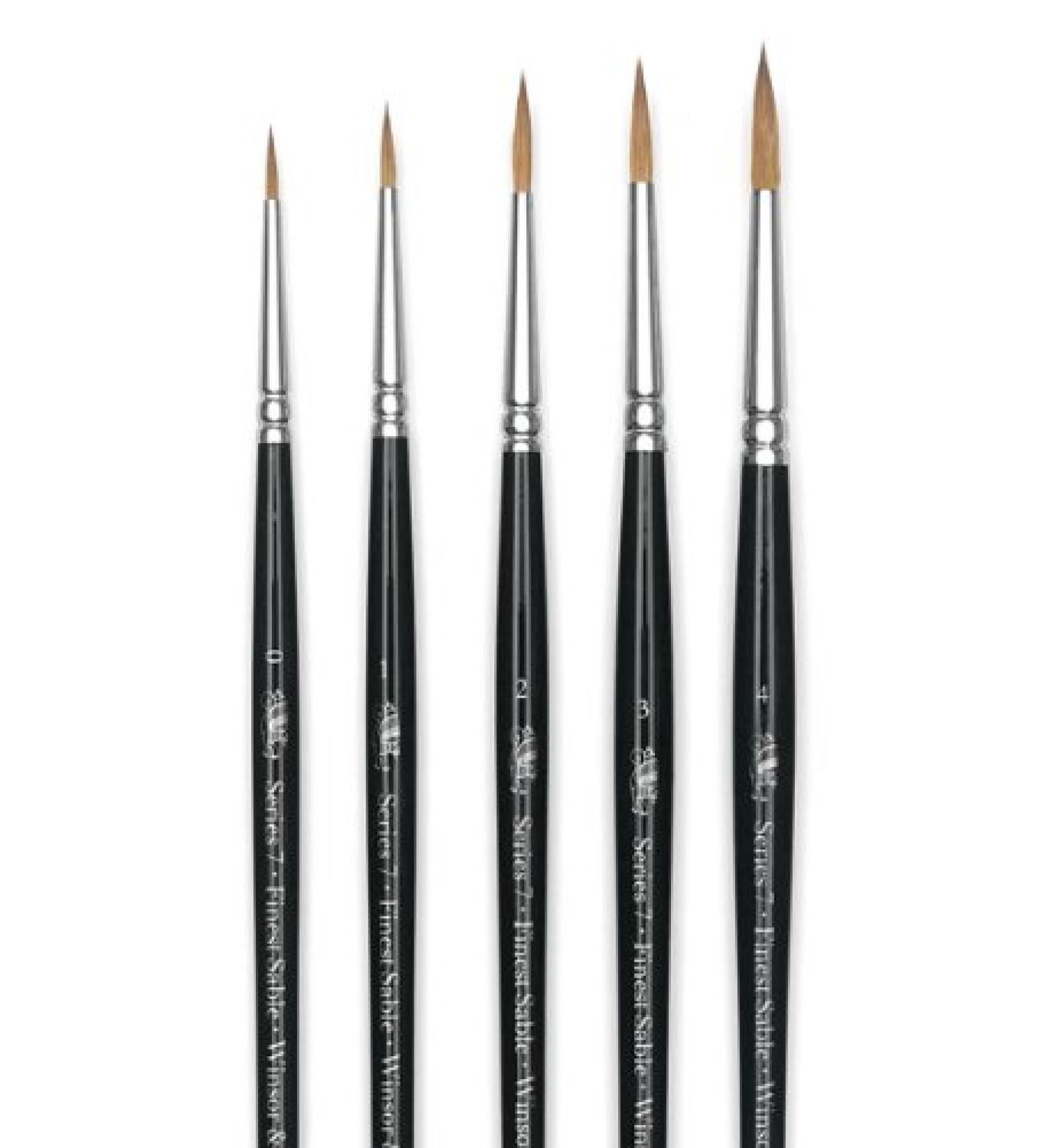 Winsor & Newton Series 7 Kolinsky Sable Brush - Pointed Round  Set of 5