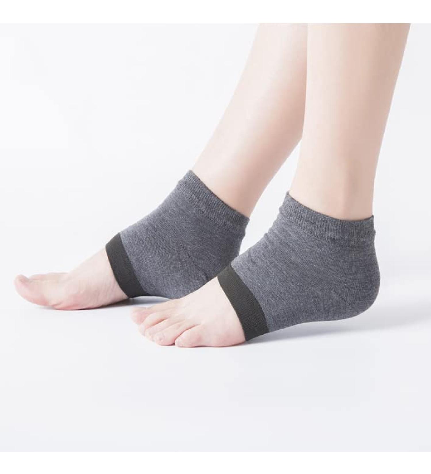Moisturizing heel socks 2 pairs geled toe toe spa socks relaxation socks cracked heels repair gel socks for men and women heel shell heel protection