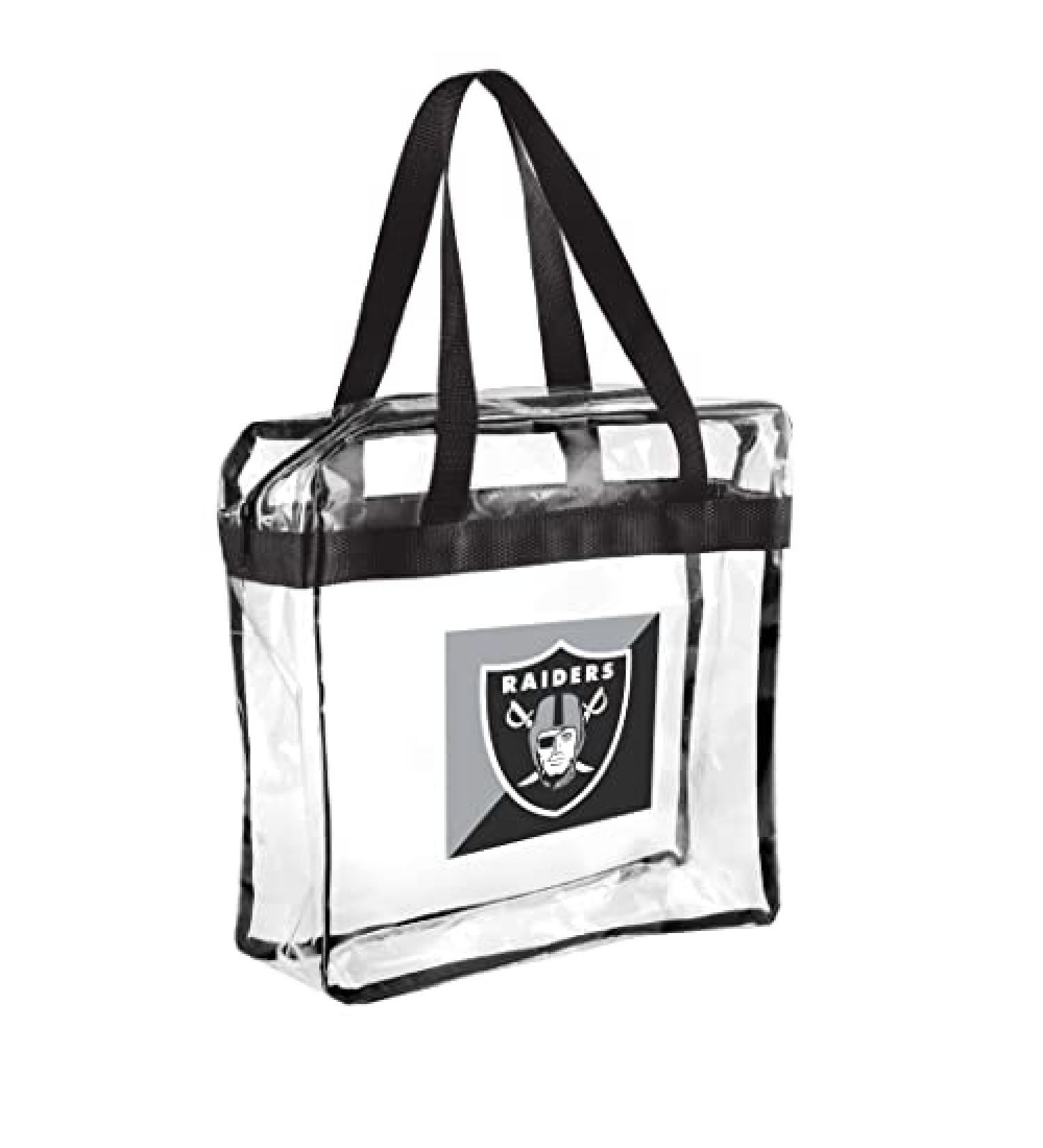FOCO NFL Clear Stadium Messenger Bag for Football Game - Vinyl Las Vegas Raiders