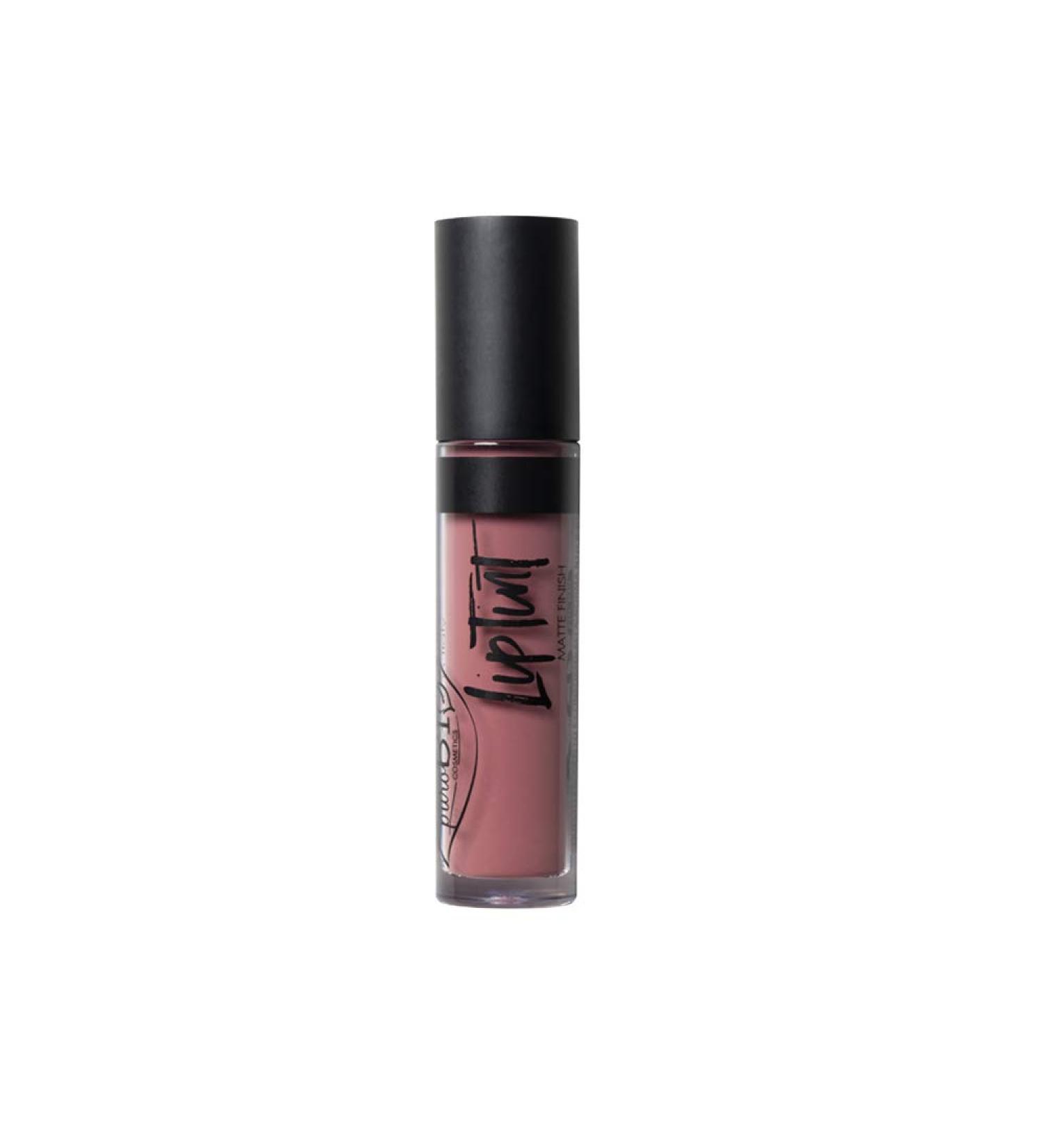 Purobio liquid lipstick colors fog waterproof durable lipstick lip gloss intensive pigments cruelty -free vegan for women super Stay liquid and long -lasting red passion mat ink No. 04 Cold pink 1 piece (1 Pack)