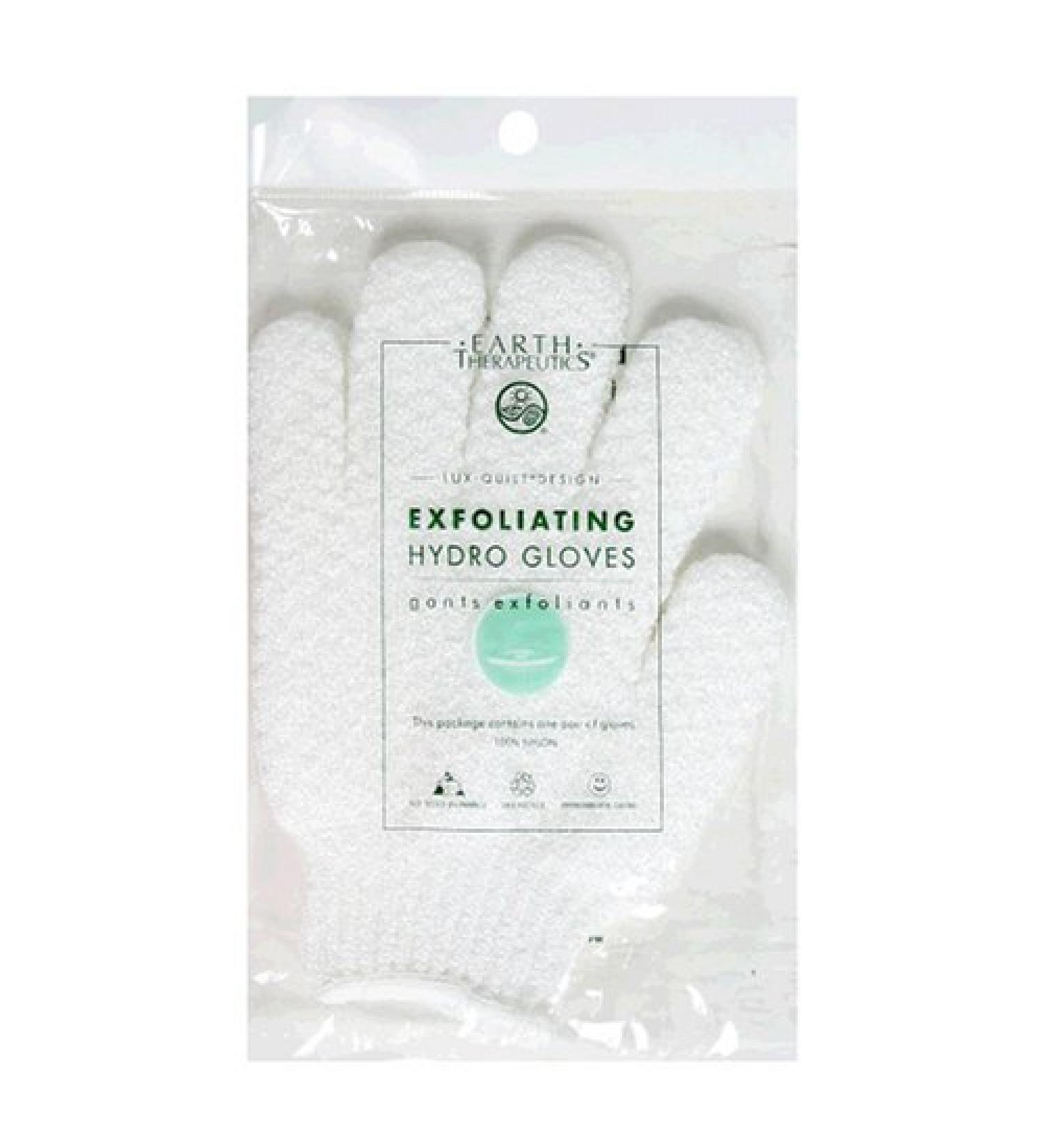 Earth Therapeutics Hydro Exfoliating Gloves White 1 pair (Pack of 4)