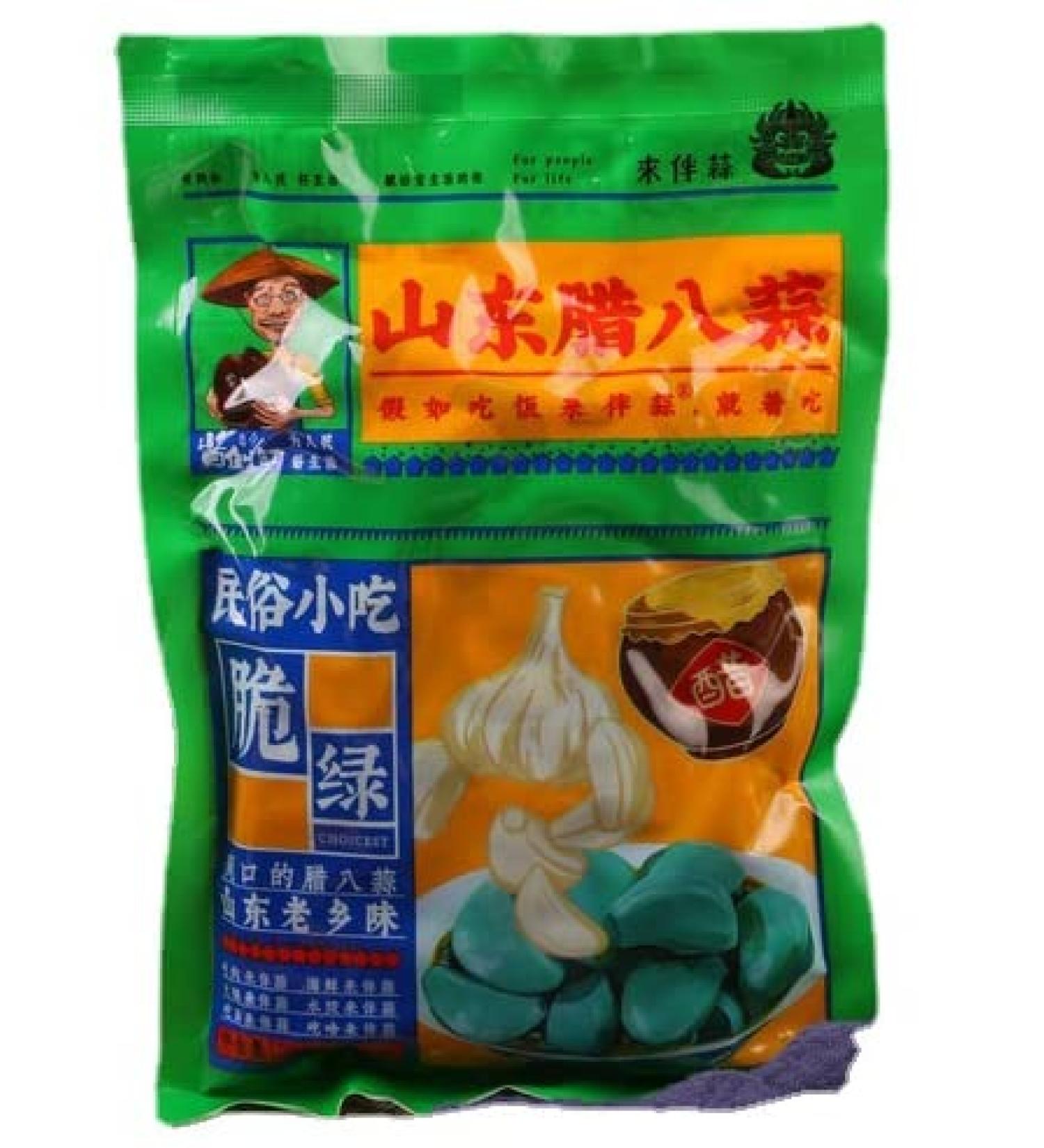 Laba Garlic 250/500g Shandong specialty authentic emerald green garlic green garlic sugar garlic sweet and sour garlic delicious snacks (500g 3bags) - Buy Online on SooperMarket.com