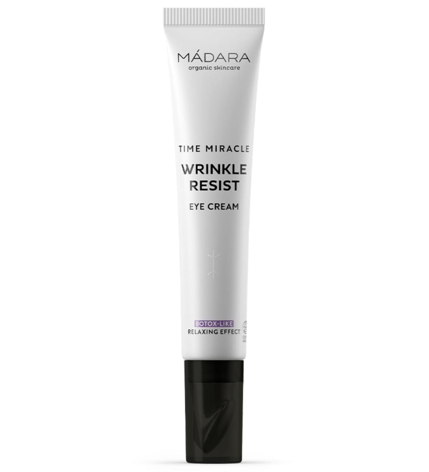 MADARA Organic Skin Care TIME MIRACLE Wrinkle Resist Eye Cream Hydrating Firming Anti-Aging Eye Cream with Hyaluronic Acid & Birch Water Reduces Wrinkles & Fine Lines 20ml - Buy Online on SooperMarket.com