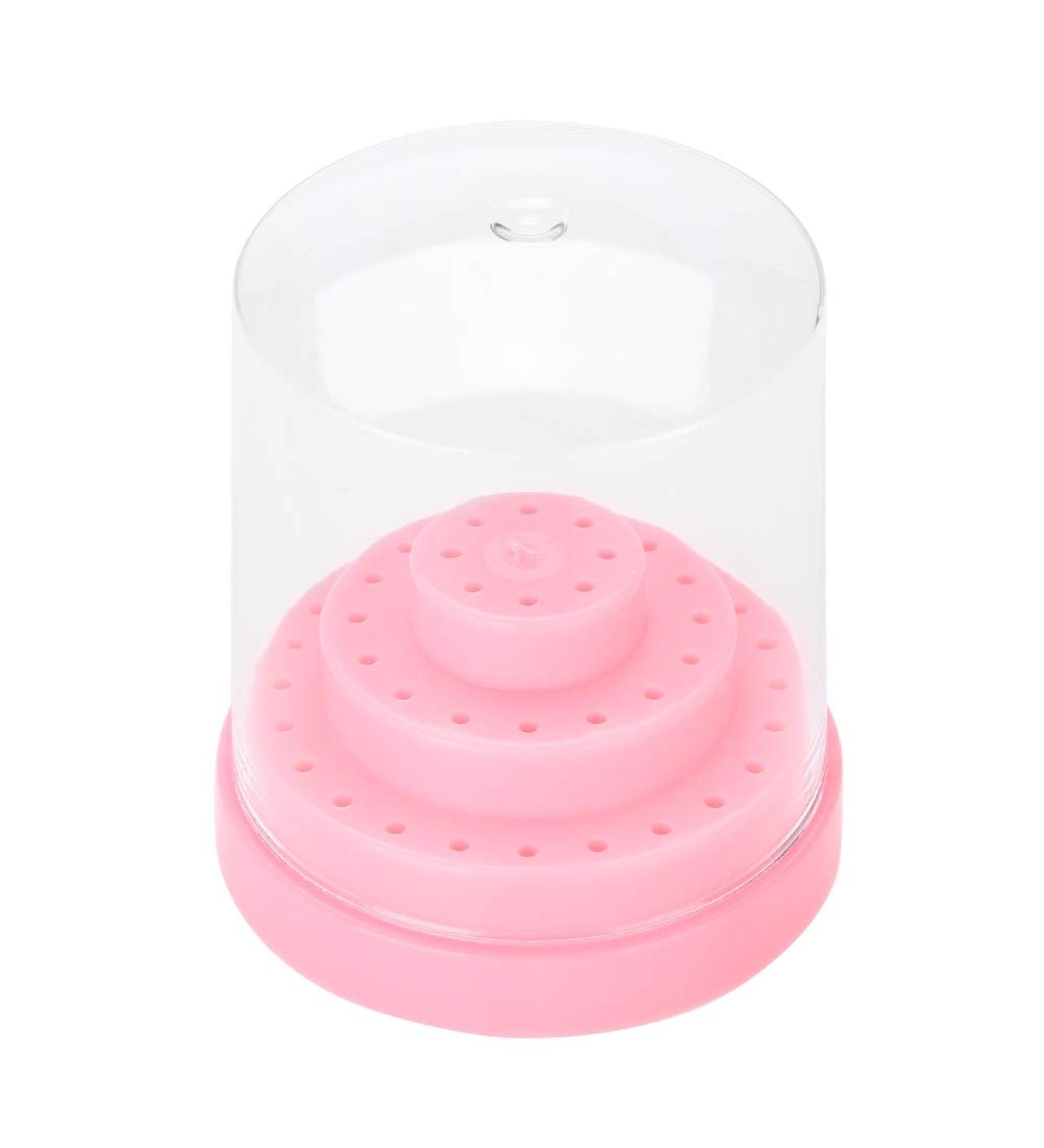 Nail Drill Holder Plastic 48 Holes Display Organizer Box Pink Blue Orange White for Salon (Pink) - Buy Online on SooperMarket.com