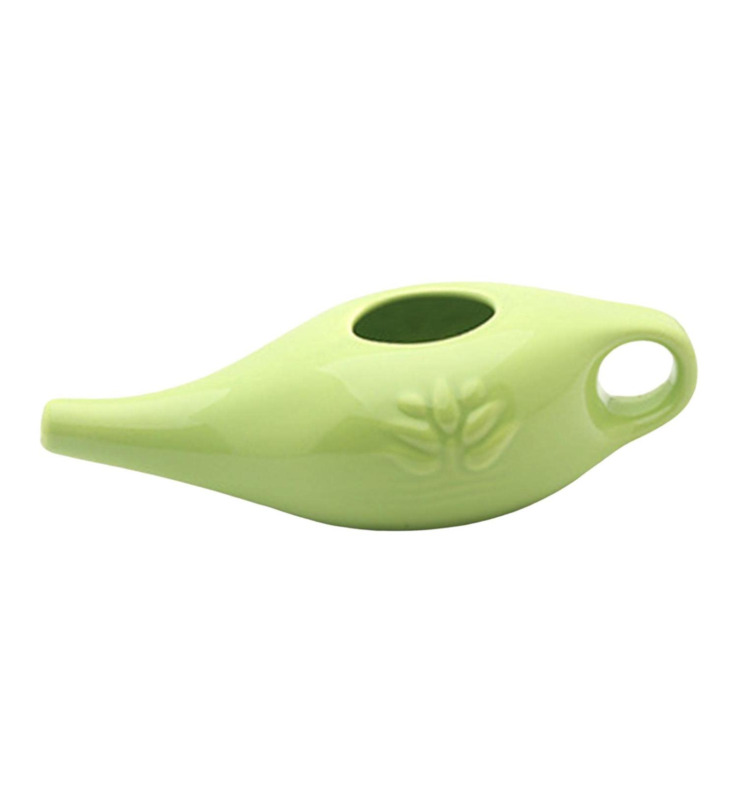 250ml Ceramic Pot Nose Cleaning Pot for Removes Nose Washing Green 19x9x6cm - Buy Online on SooperMarket.com