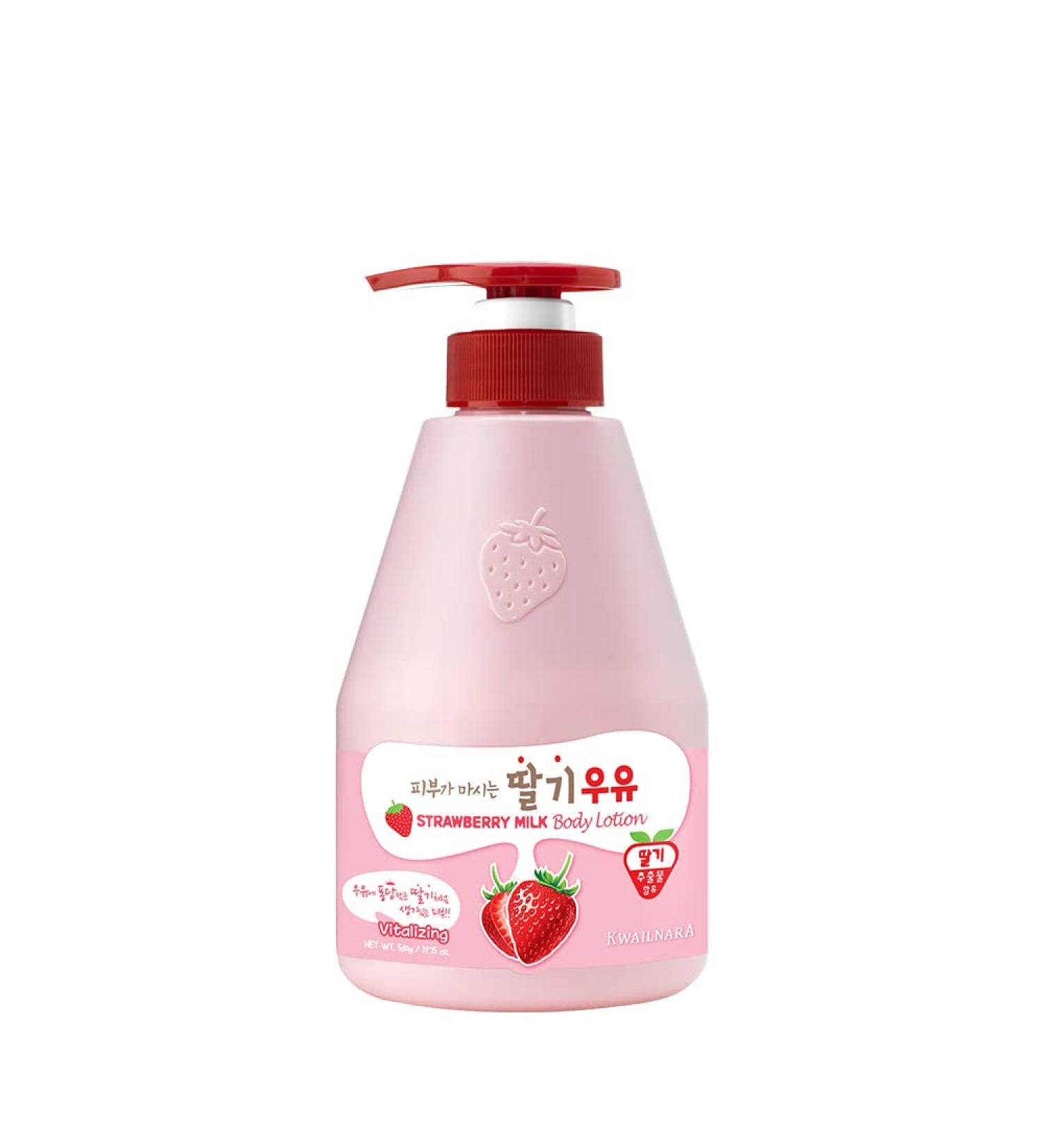 KWAILNARA Strawberry Milk Body Lotion 560g/19.75oz - Hydrating and Nourishing Formula - Buy Online on SooperMarket.com