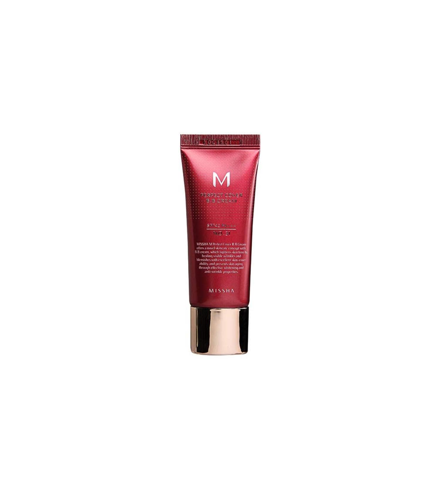 Missha M Perfect Cover BB Cream SPF42 No. 21 Light Beige 20ml - Single - Buy Online on SooperMarket.com