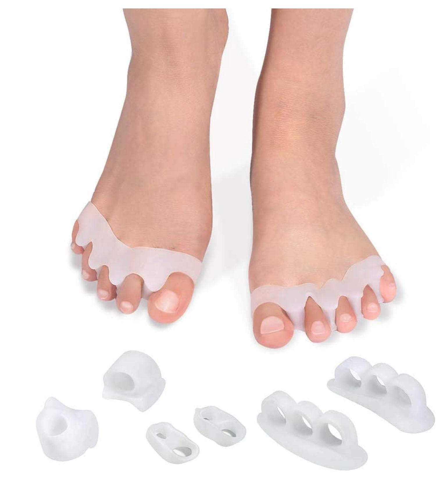 Clear Gel Toe Straightener Spacers - Bunion & Hammer Toe Corrector for Plantar Fasciitis Relief - Buy Online on SooperMarket.com