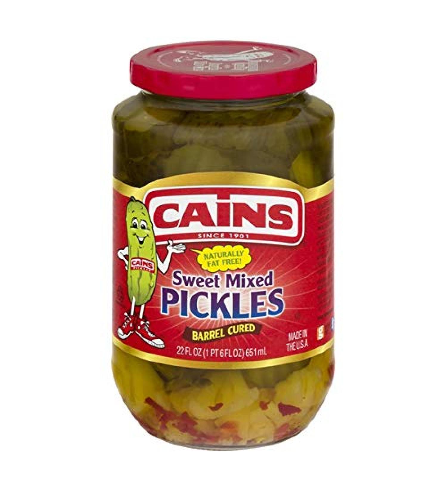 Cains Sweet Mixed Pickles, 22 Fl Oz Jar 22 Fl Oz (Pack of 1)