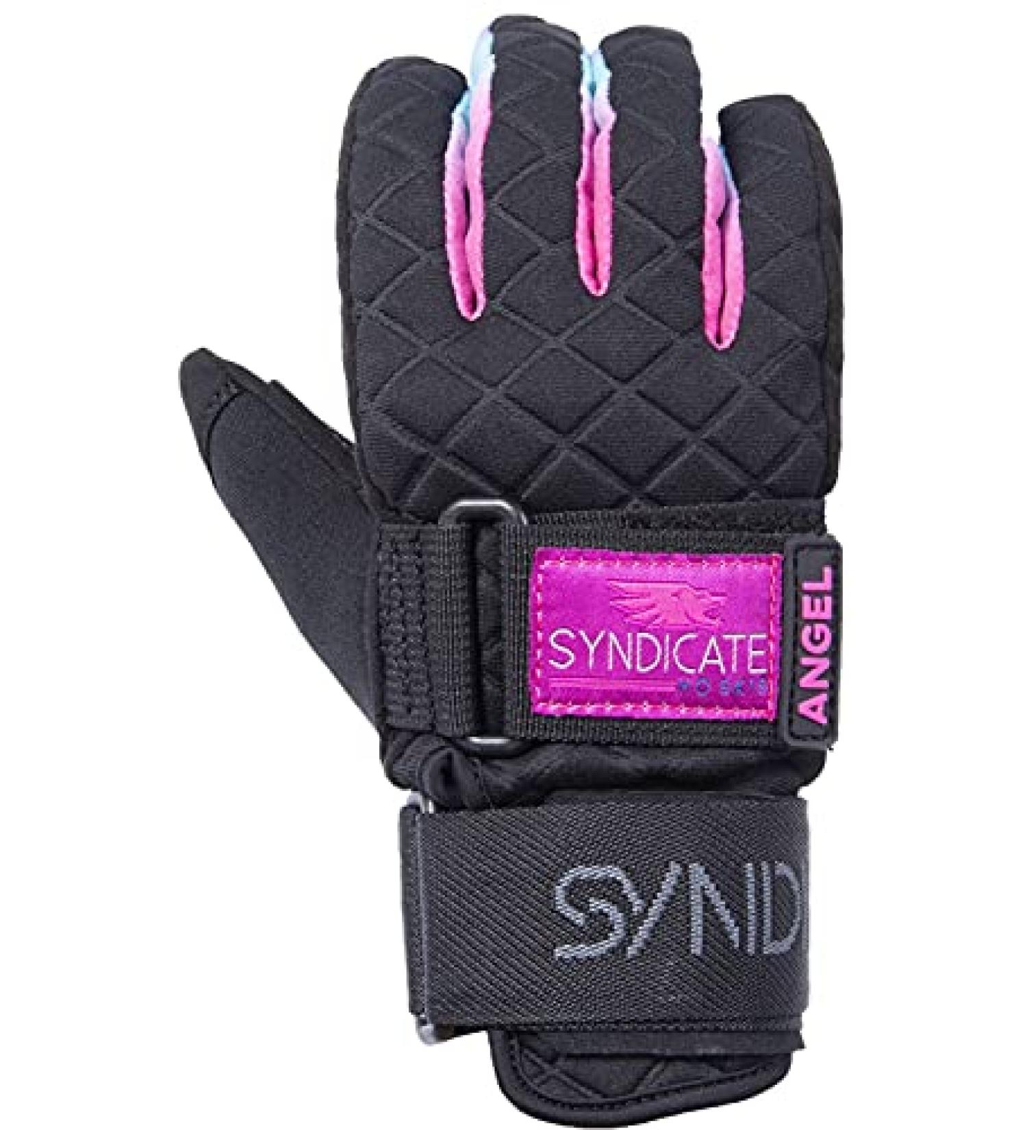 HO Syndicate Angel Mens Waterski Gloves Black/Pink Sz L