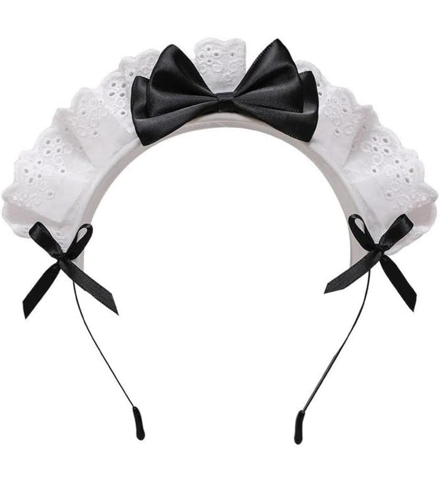 Black Women Girls Lolita Headband Lace Bow Hair Band Maid Anime Cosplay Headwear Ribbon Bowknot Cute Hair Band Party Hair Accessories Women's Fashion Headbands Hair Care - Buy Online on SooperMarket.com