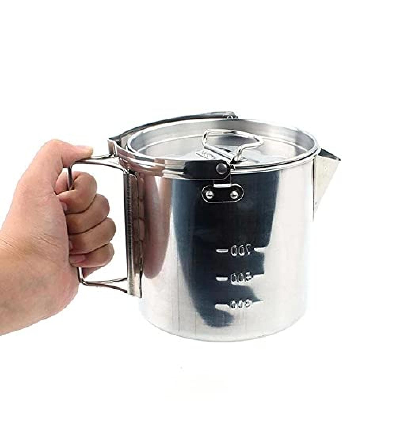 1.2L Outdoor Steel Kettle - Portable Coffee Pot Teapot for Camping Trips - Buy Online on SooperMarket.com
